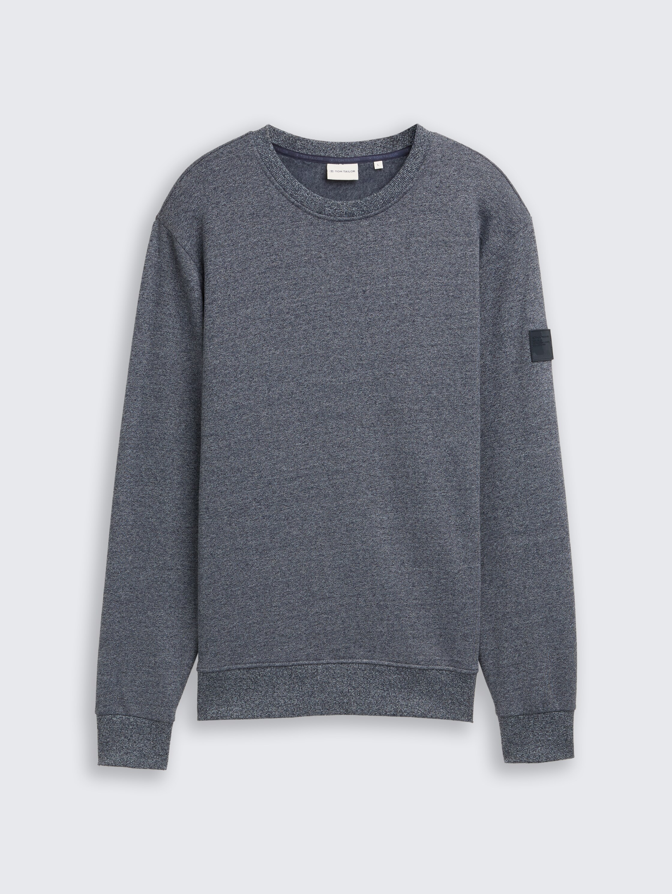 Sweatshirt in Melange-Optik - navy grindle structure - Vorder-Produkt-Ansicht