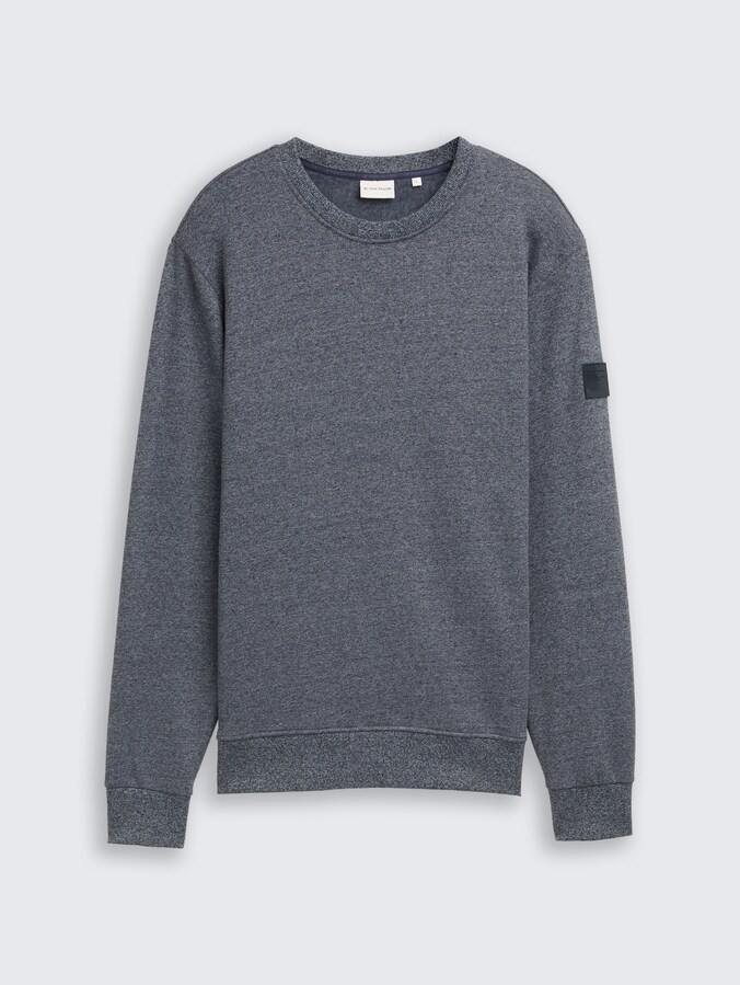 Sweat-shirt aspect chiné par Men, navy grindle structure