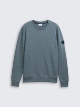 Sweat à capuche aspect chiné - grey mint navy structure - Vue de face du produit