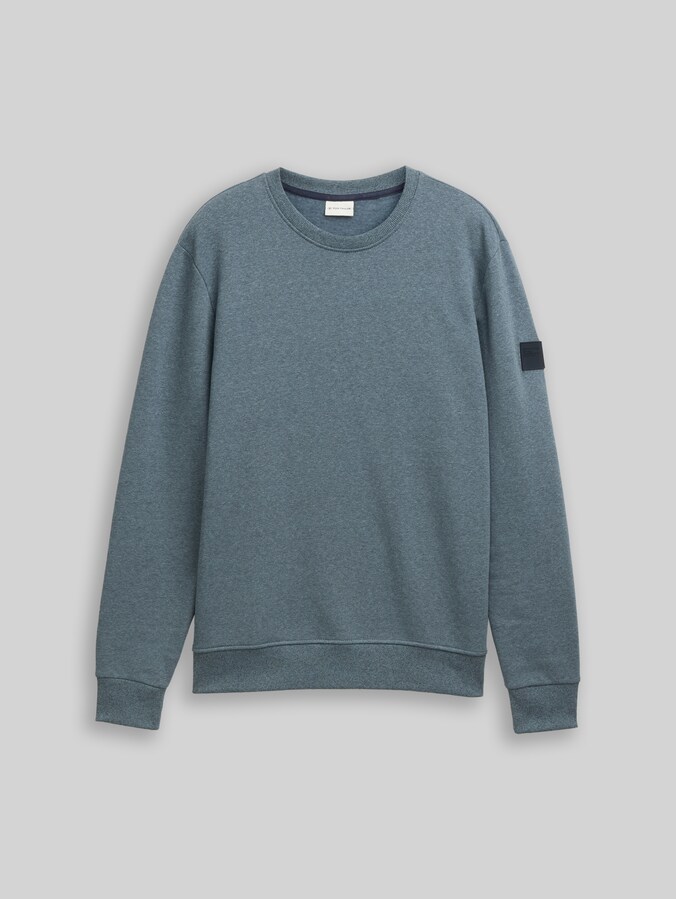 Sweat-shirt aspect chiné par Men, grey mint navy structure