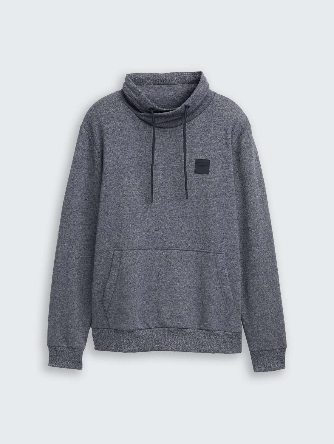 Snood sweatshirt in a melange look - navy grindle structure - Front product view