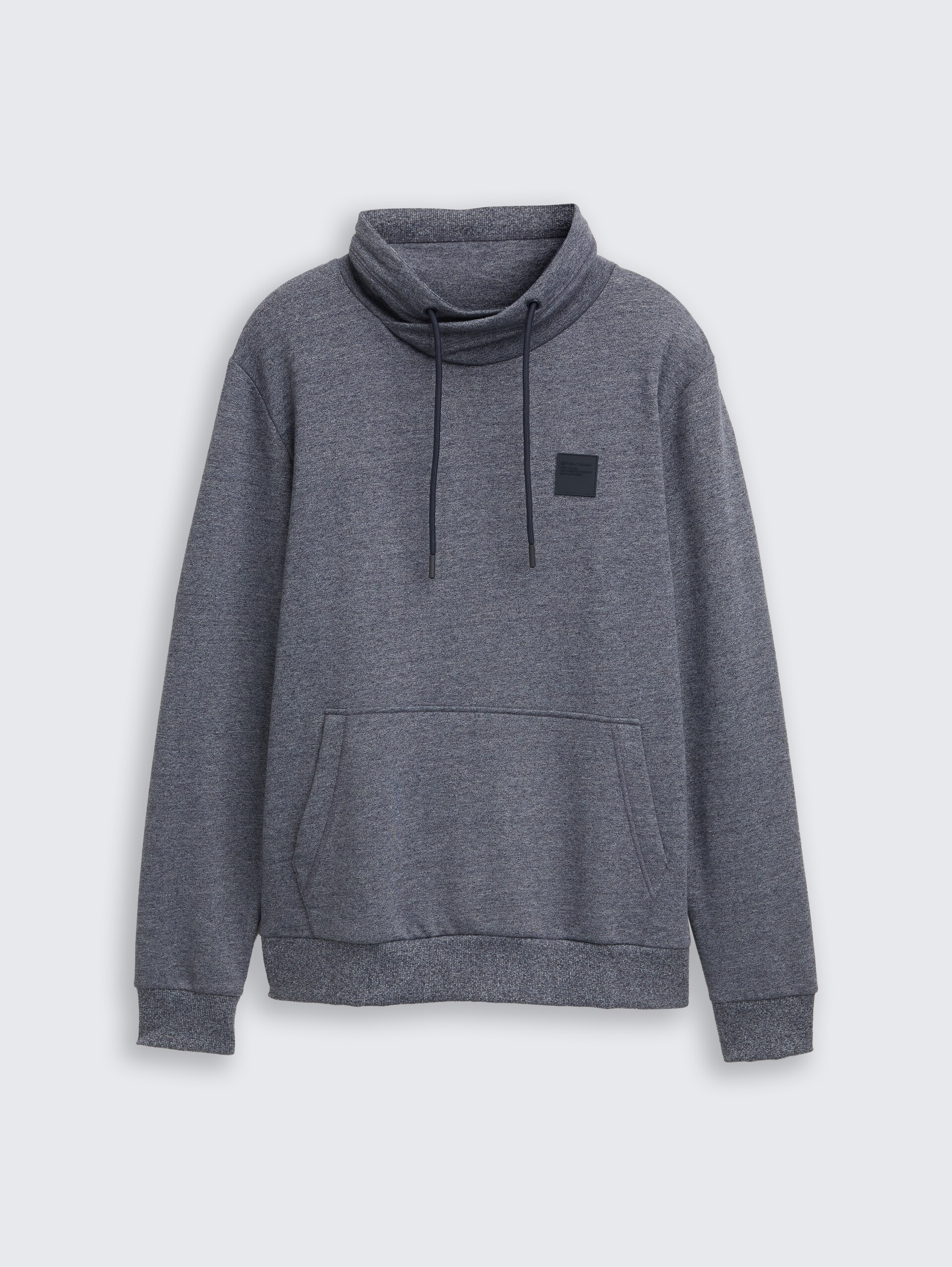 Snood Sweatshirt in Melange-Optik - navy grindle structure - Vorder-Produkt-Ansicht