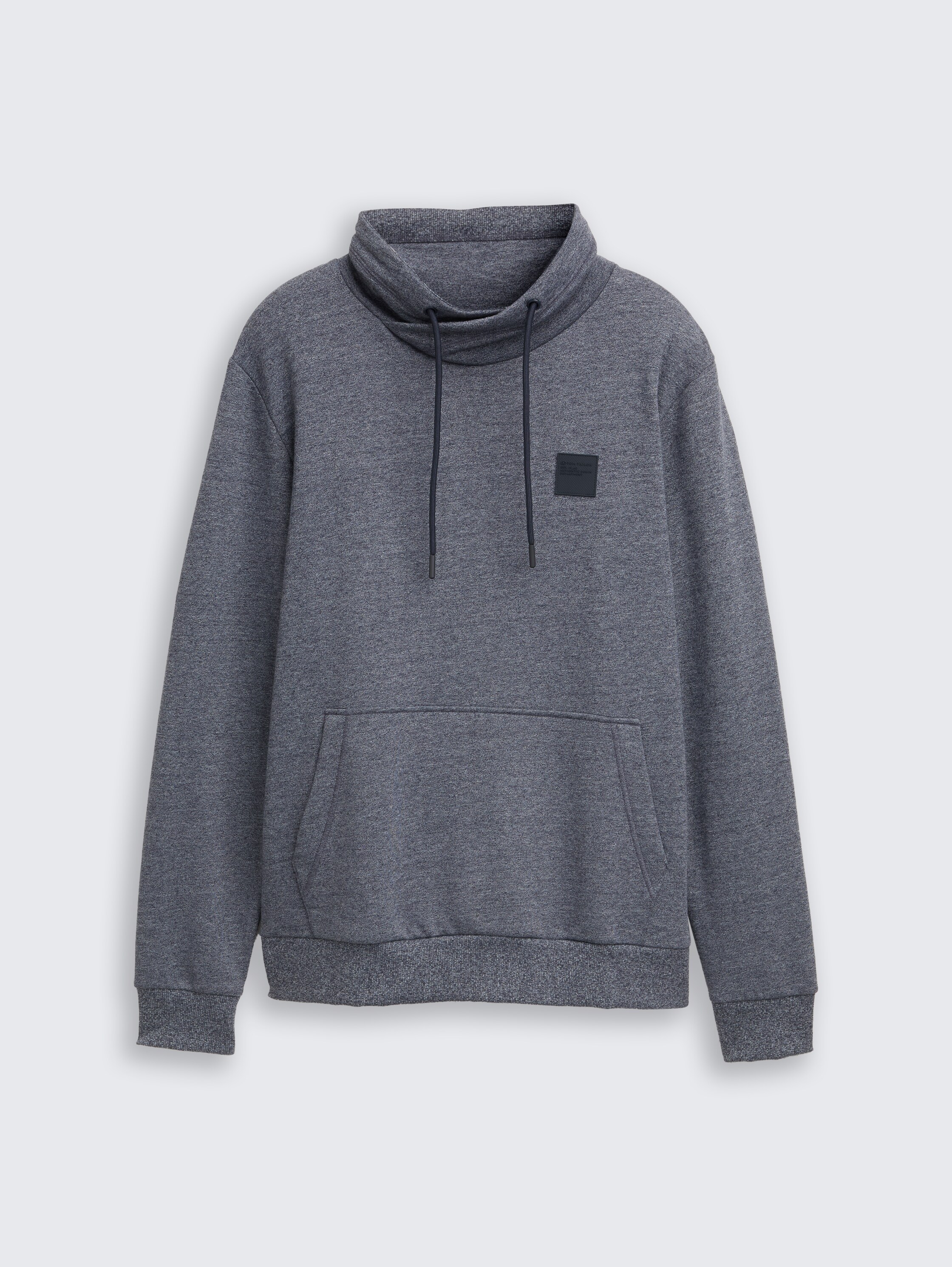 Snood Sweatshirt in Melange-Optik - navy grindle structure - Vorder-Produkt-Ansicht