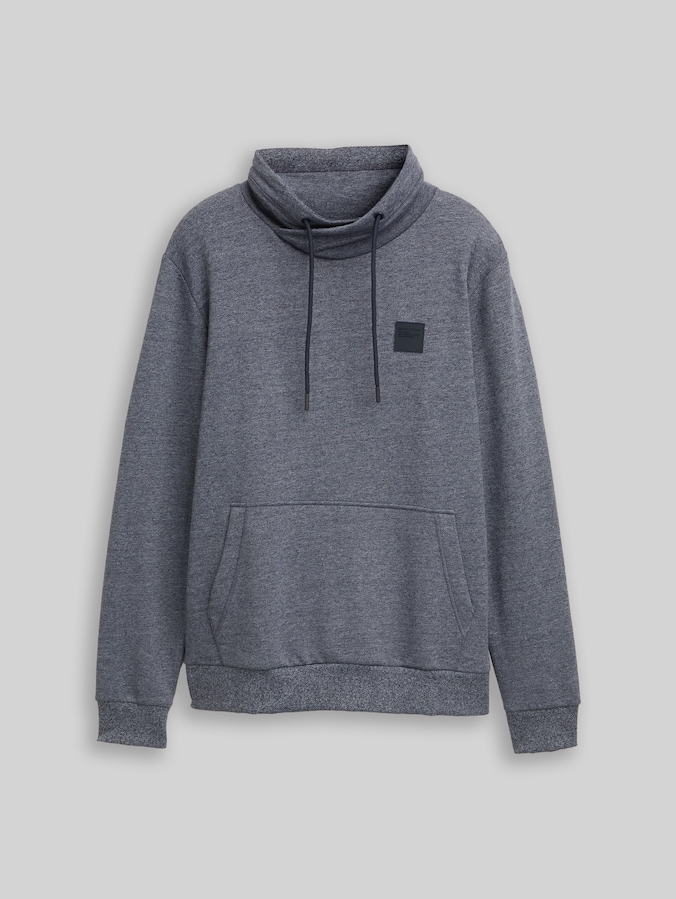 Snood Sweatshirt in Melange-Optik von Men, navy grindle structure
