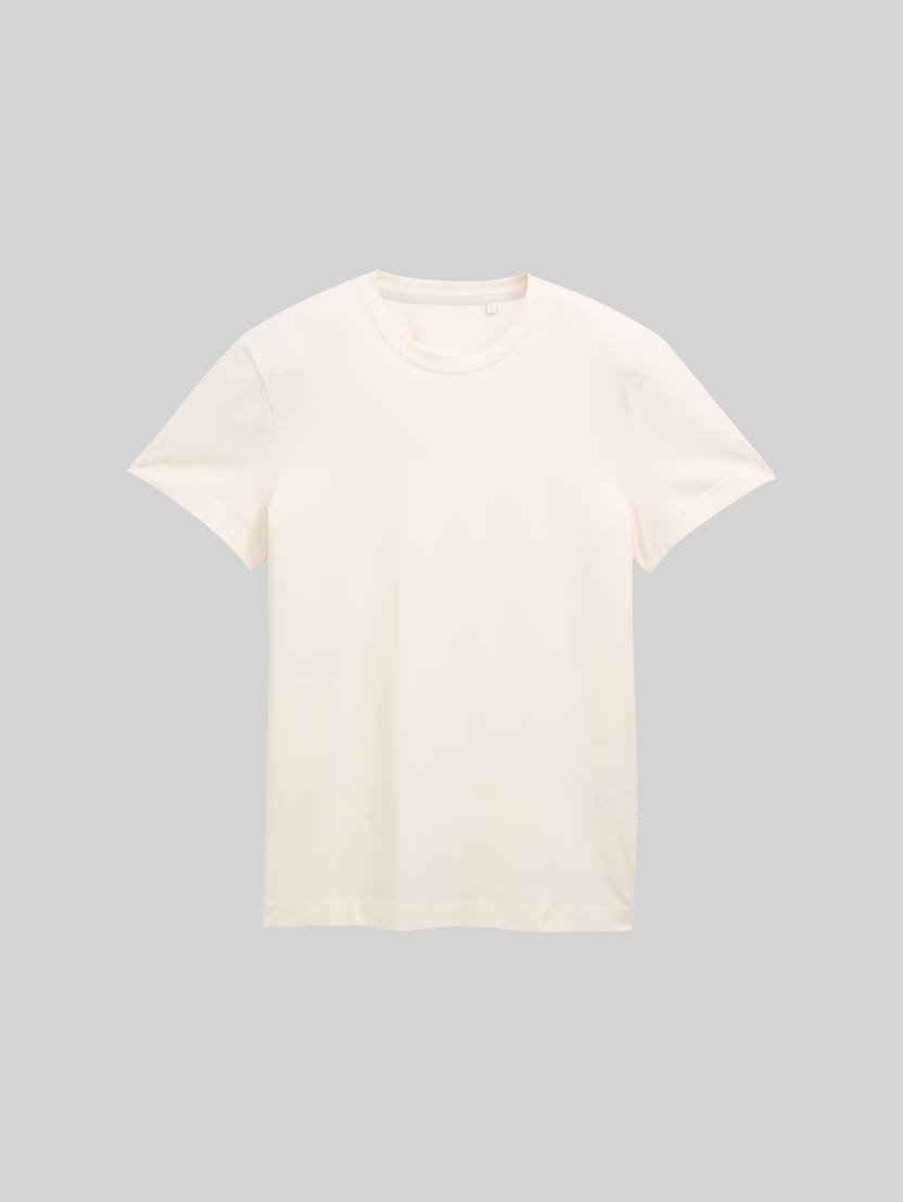 Slank T-shirt met stretch door Men, Gardenia White