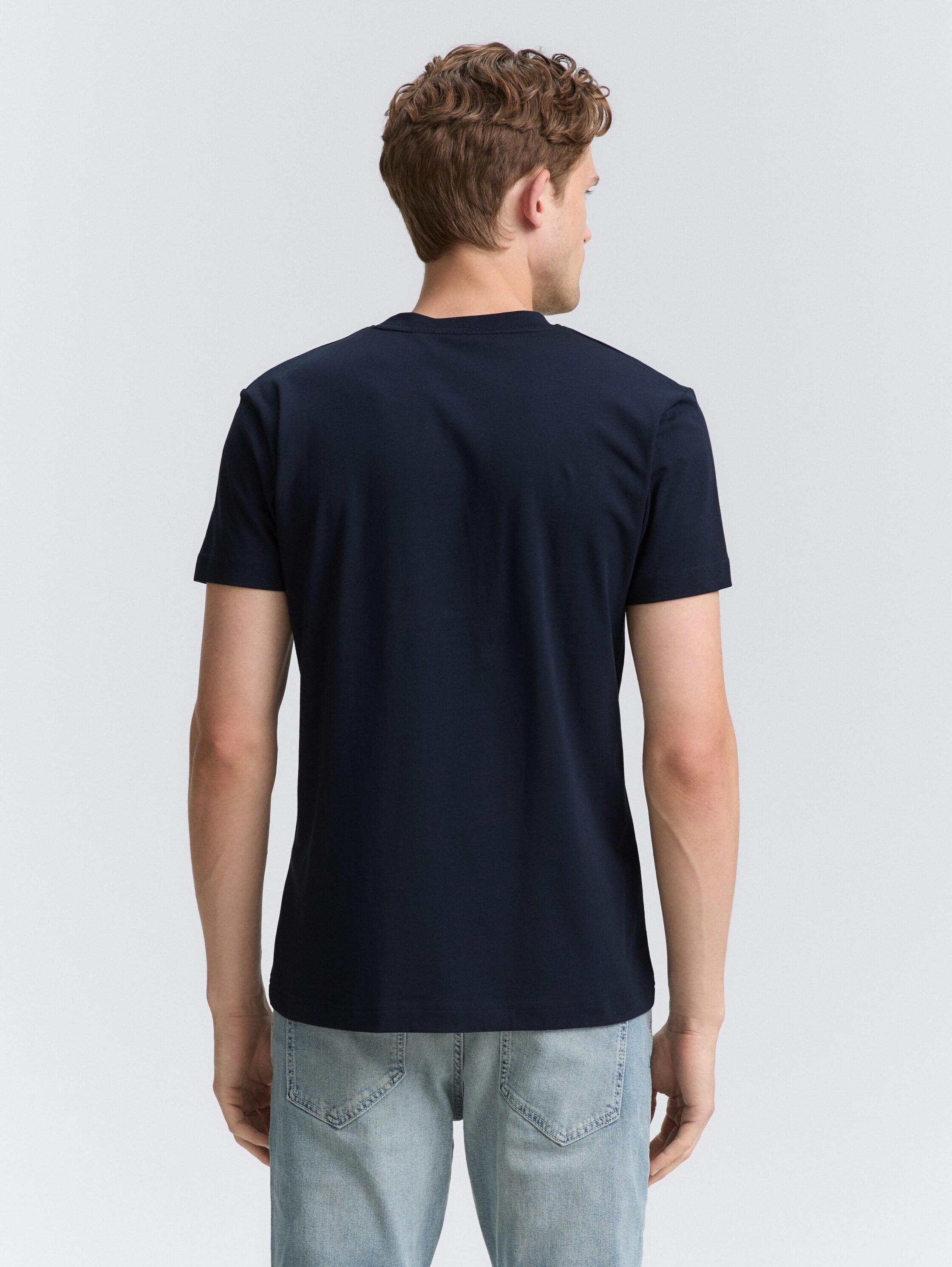 Slim Fit T-Shirt mit Stretch - sky_captain_blue_1 - 