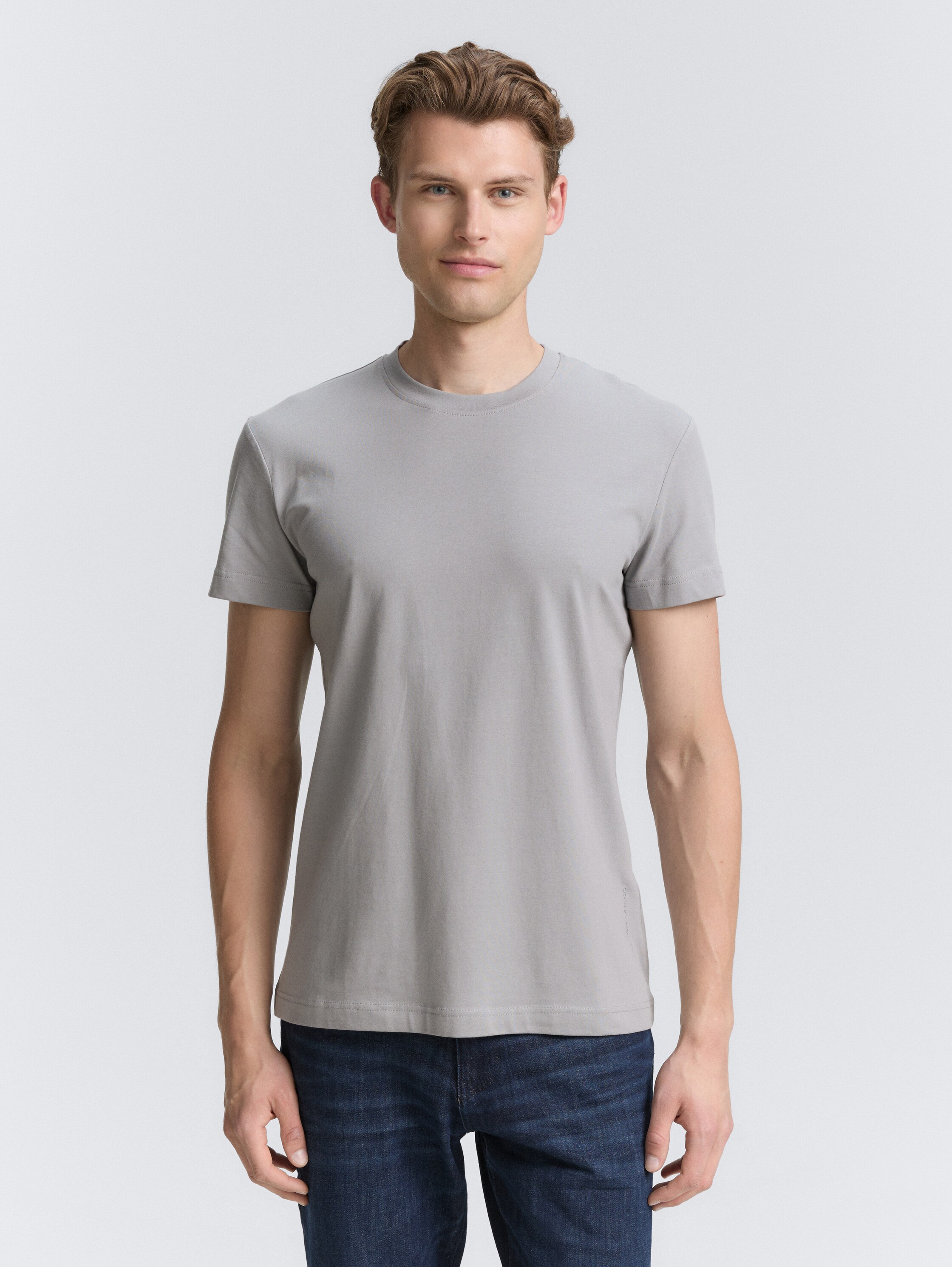 Slim Fit T-Shirt mit Stretch - formal_grey - 