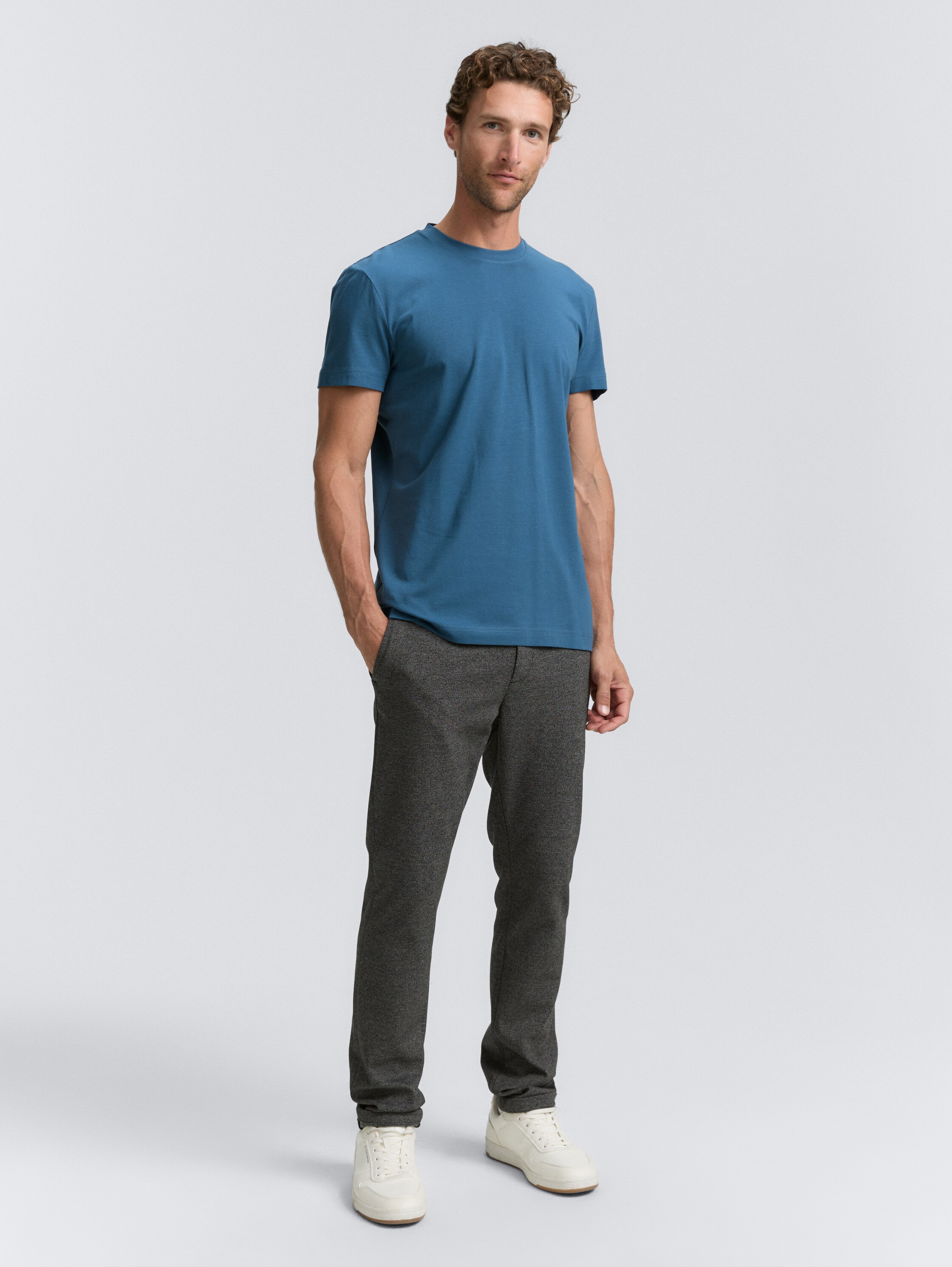 Slim Fit T-Shirt mit Stretch - real_teal_blue - 