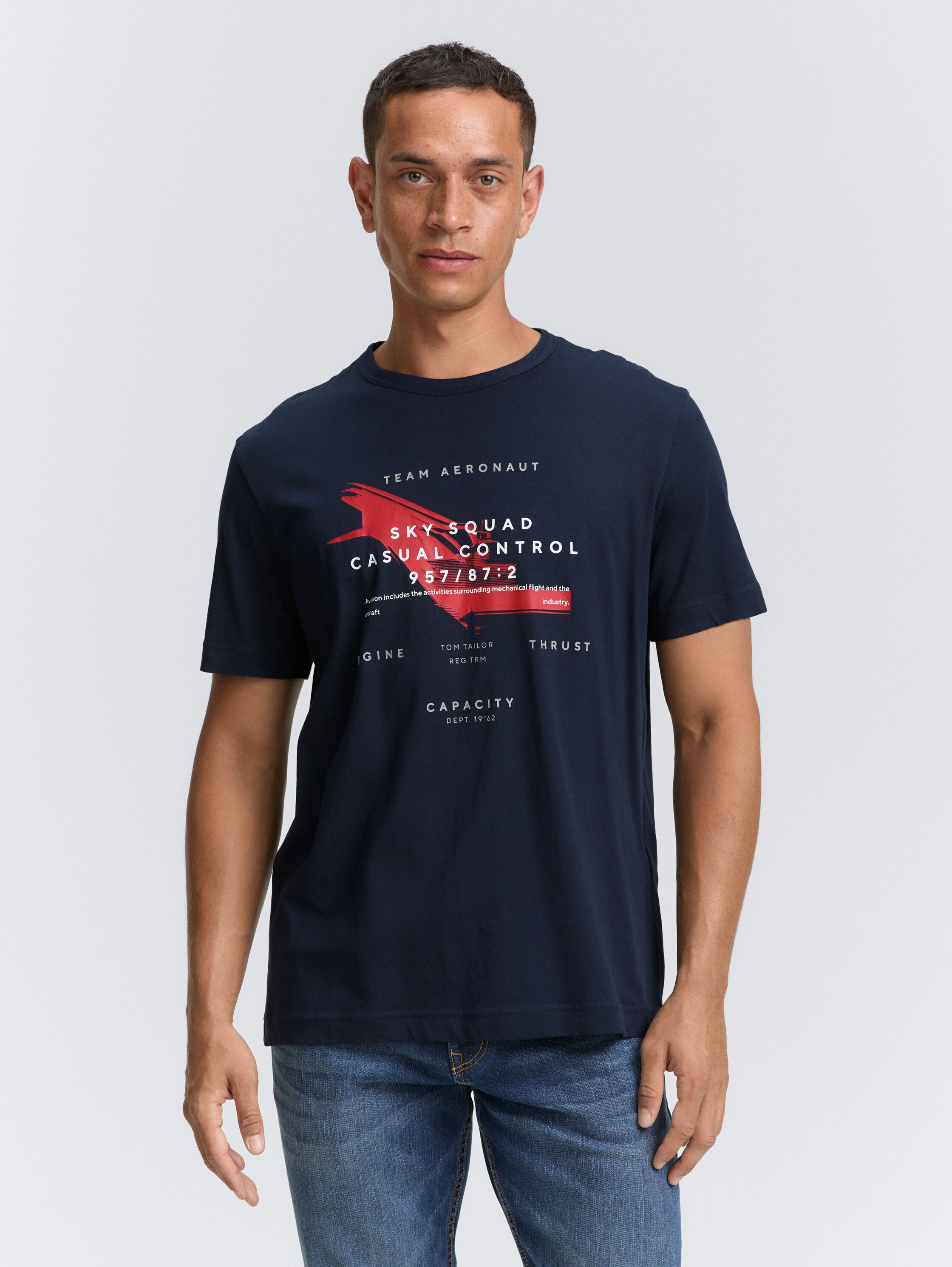 T-Shirt mit Print - sky_captain_blue_1 - 