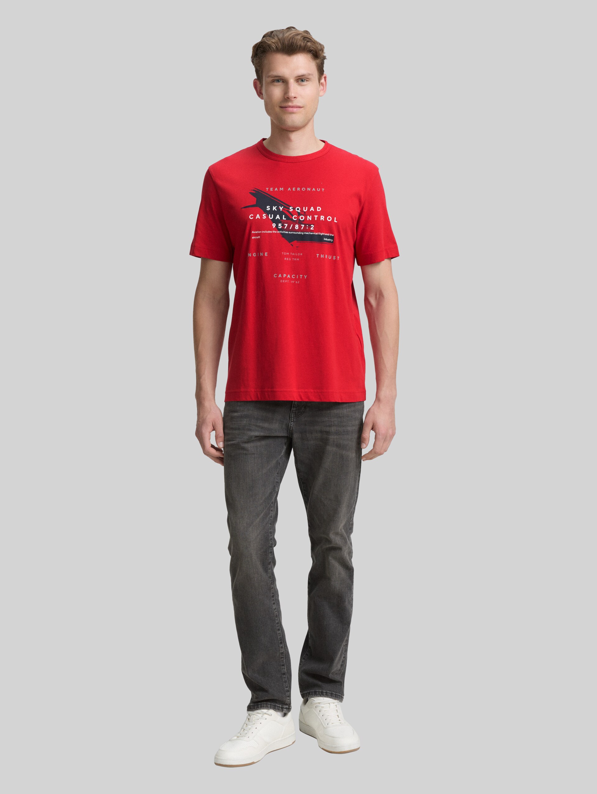 T-shirt with print - Samba Red - Model front view