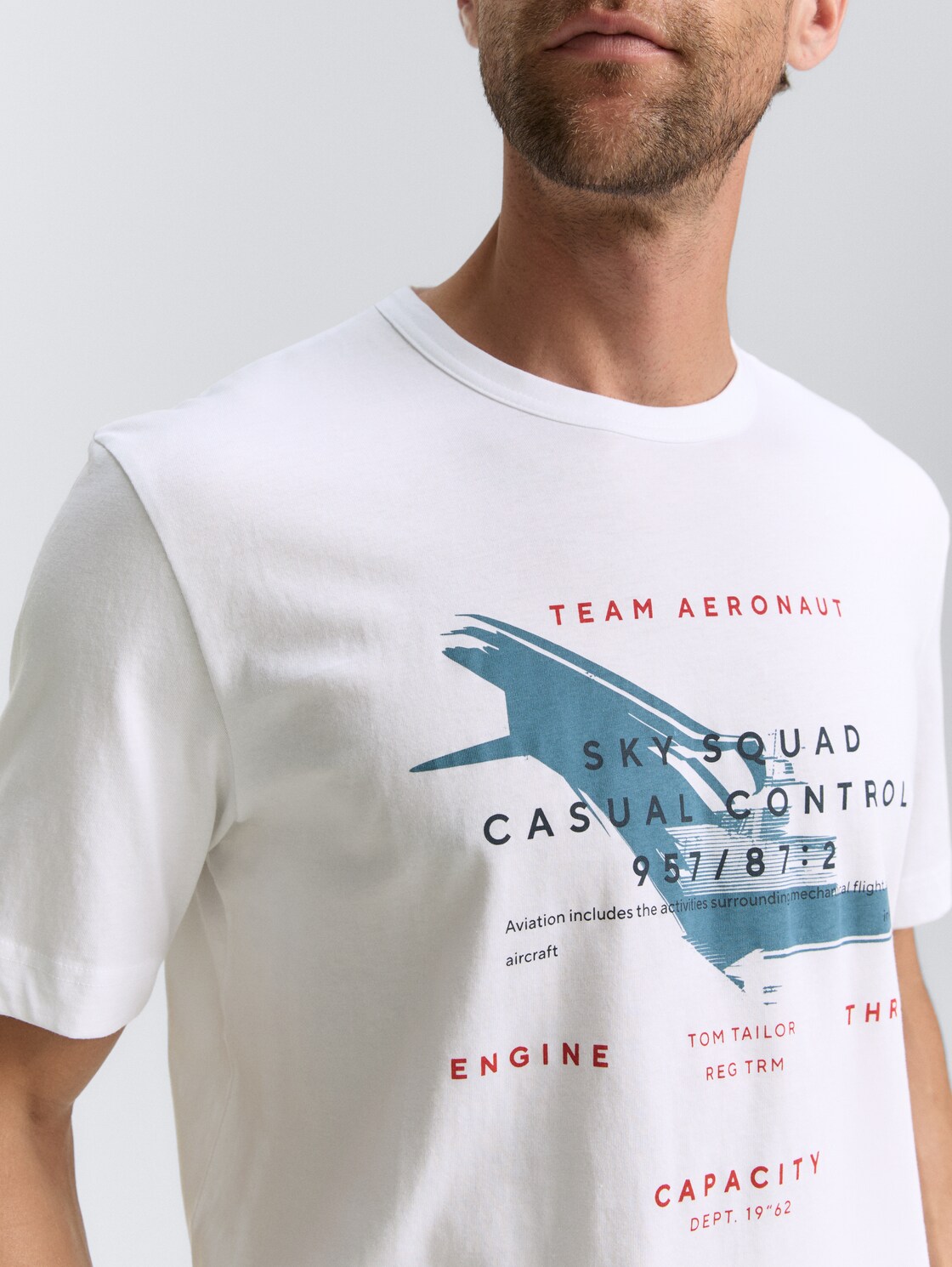 T-Shirt mit Print - White - Detail-Model-Ansicht