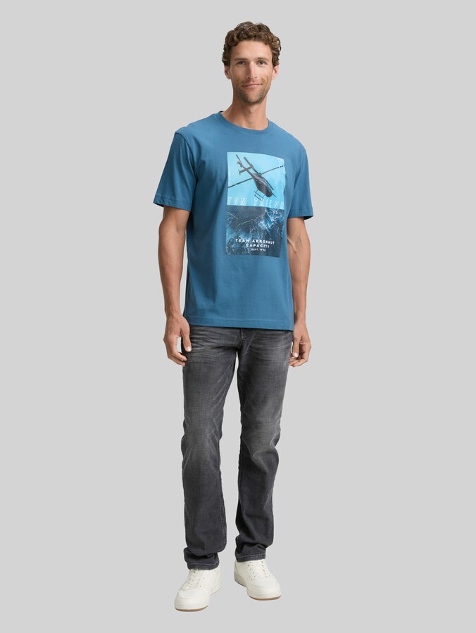 T-Shirt mit Fotoprint von Men, real teal blue