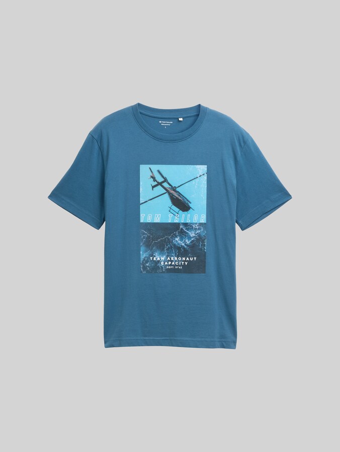 T-shirt avec photo imprimée par Men, real teal blue