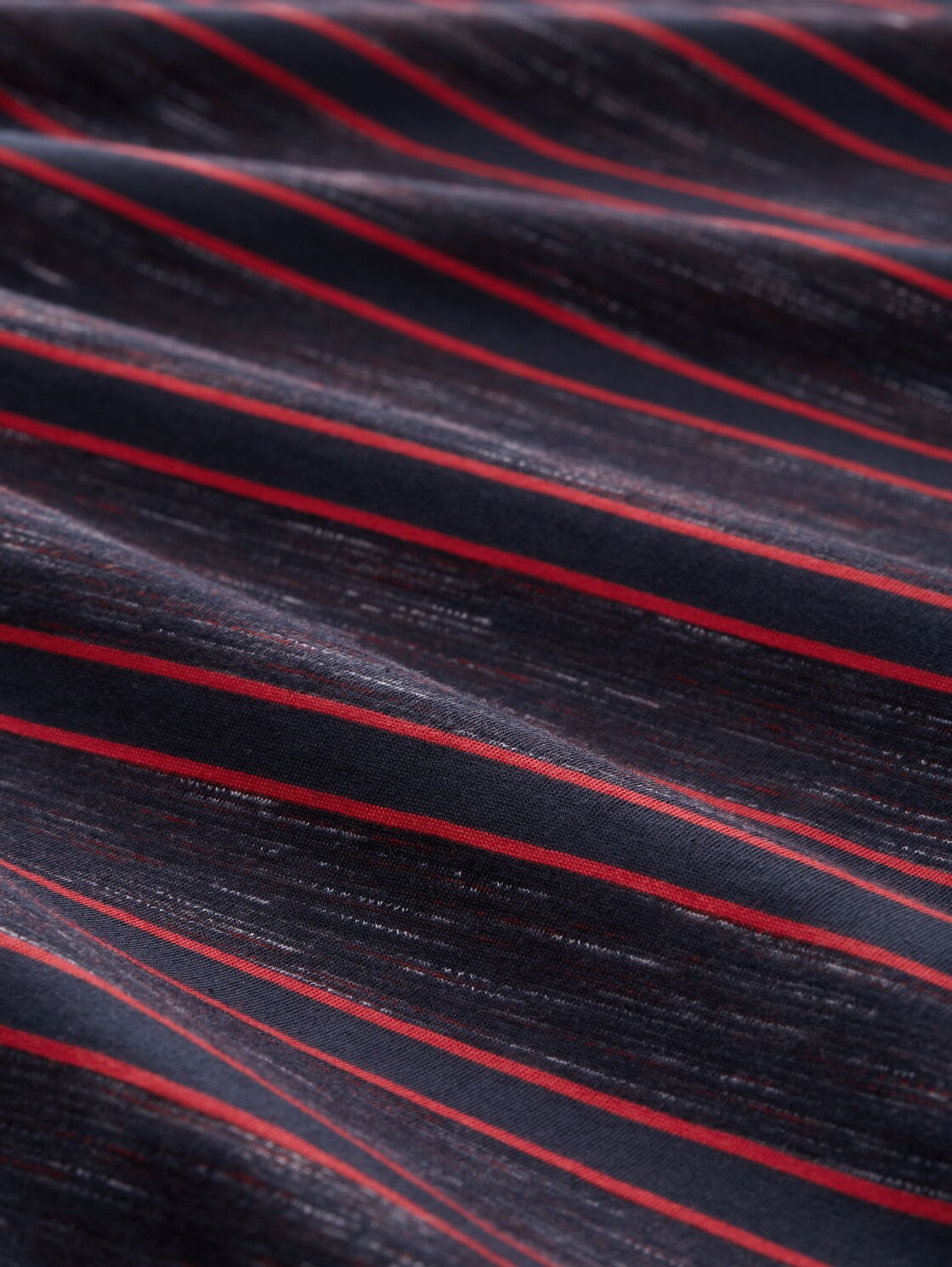 T-Shirt mit Streifenmuster - navy yarn dye stripe - Material-Ansicht