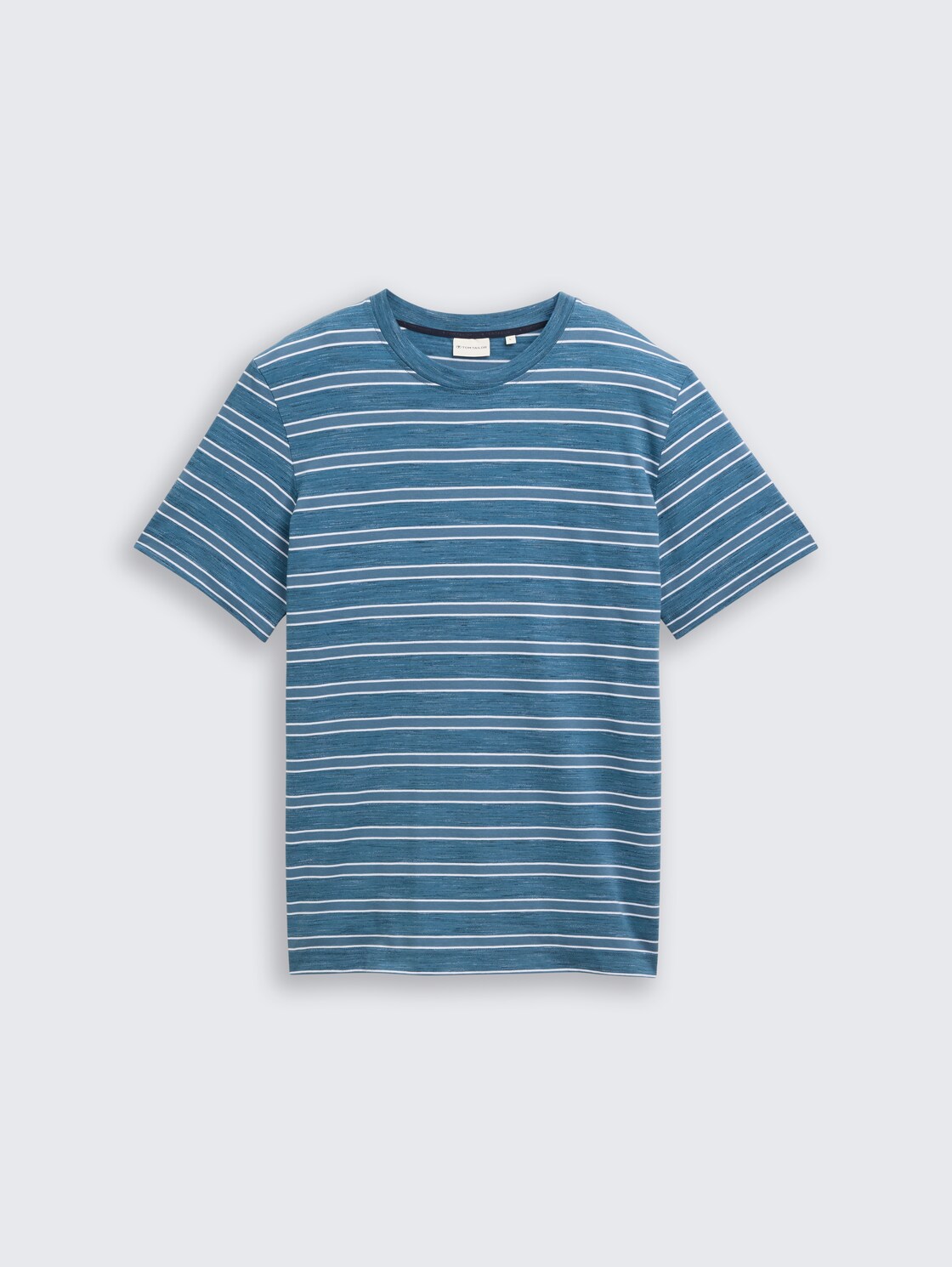 T-Shirt mit Streifenmuster - real teal yarn dye stripe - Vorder-Produkt-Ansicht