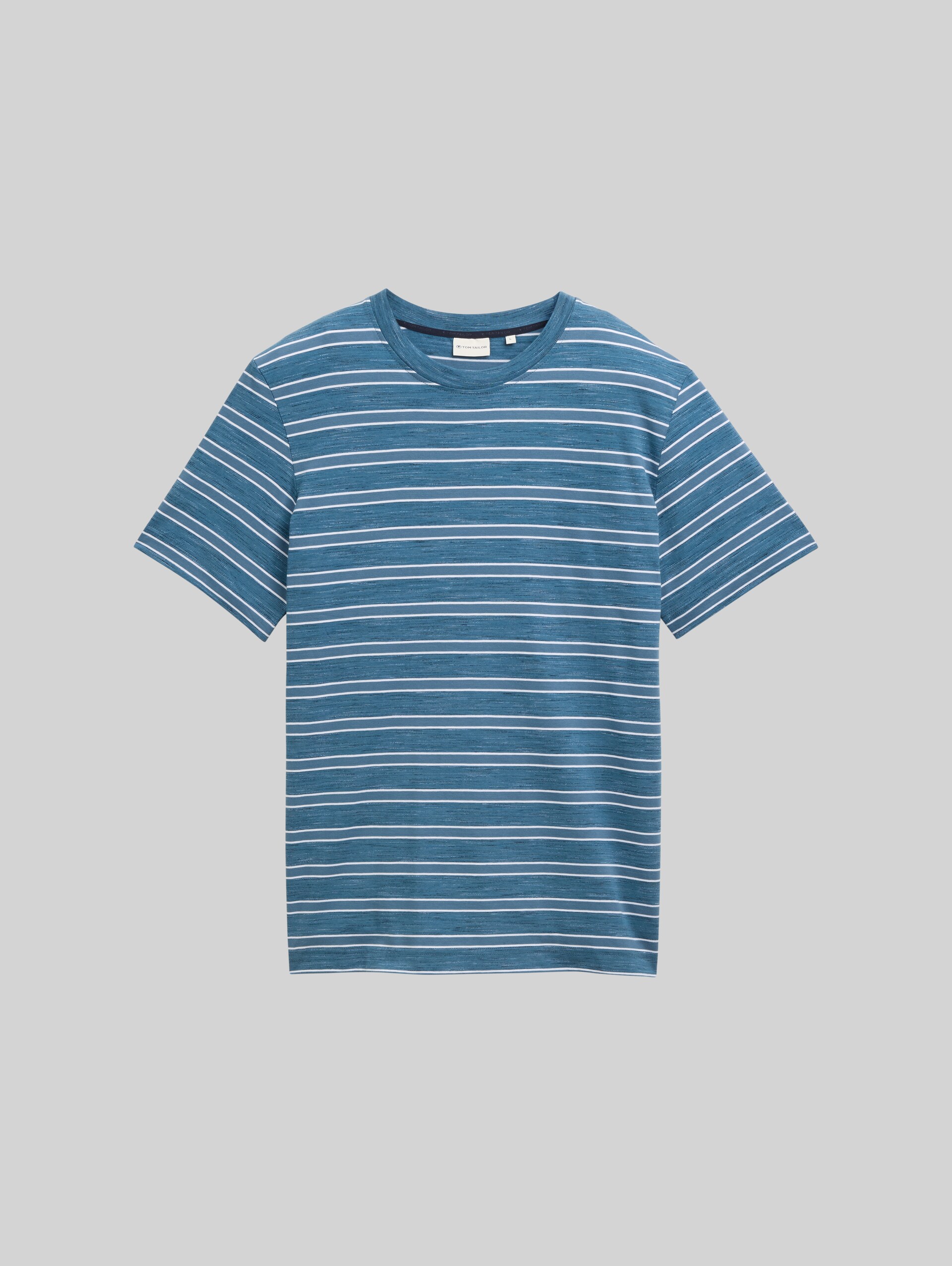 T-Shirt mit Streifenmuster - real teal yarn dye stripe - Vorder-Produkt-Ansicht