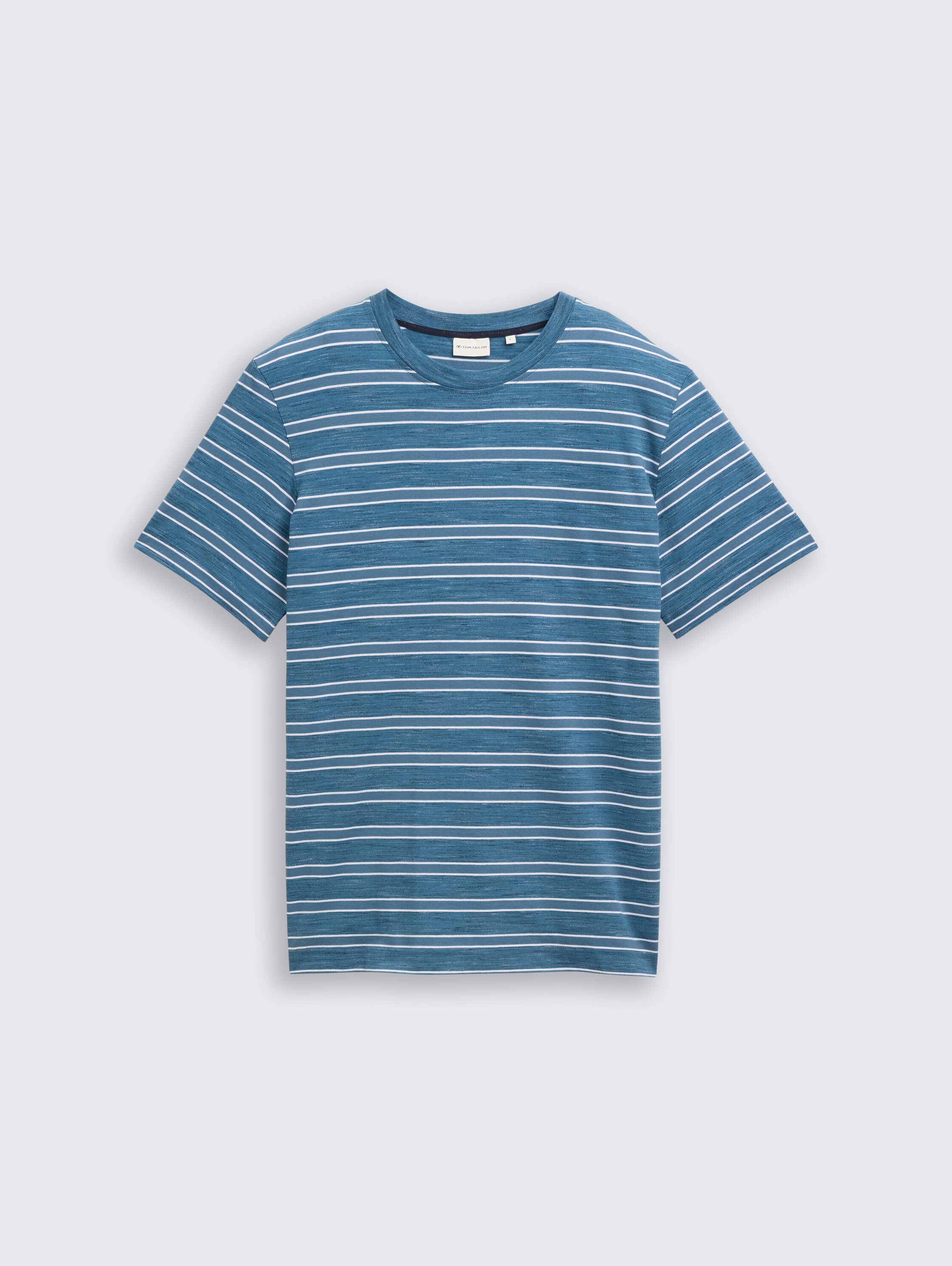 T-shirt met gestreept patroon - real_teal_yarn_dye_stripe - 