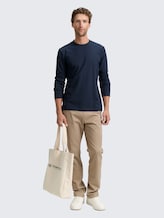 Slim Fit Langarmshirt mit Stretch - sky captain blue - Model-Vorderansicht