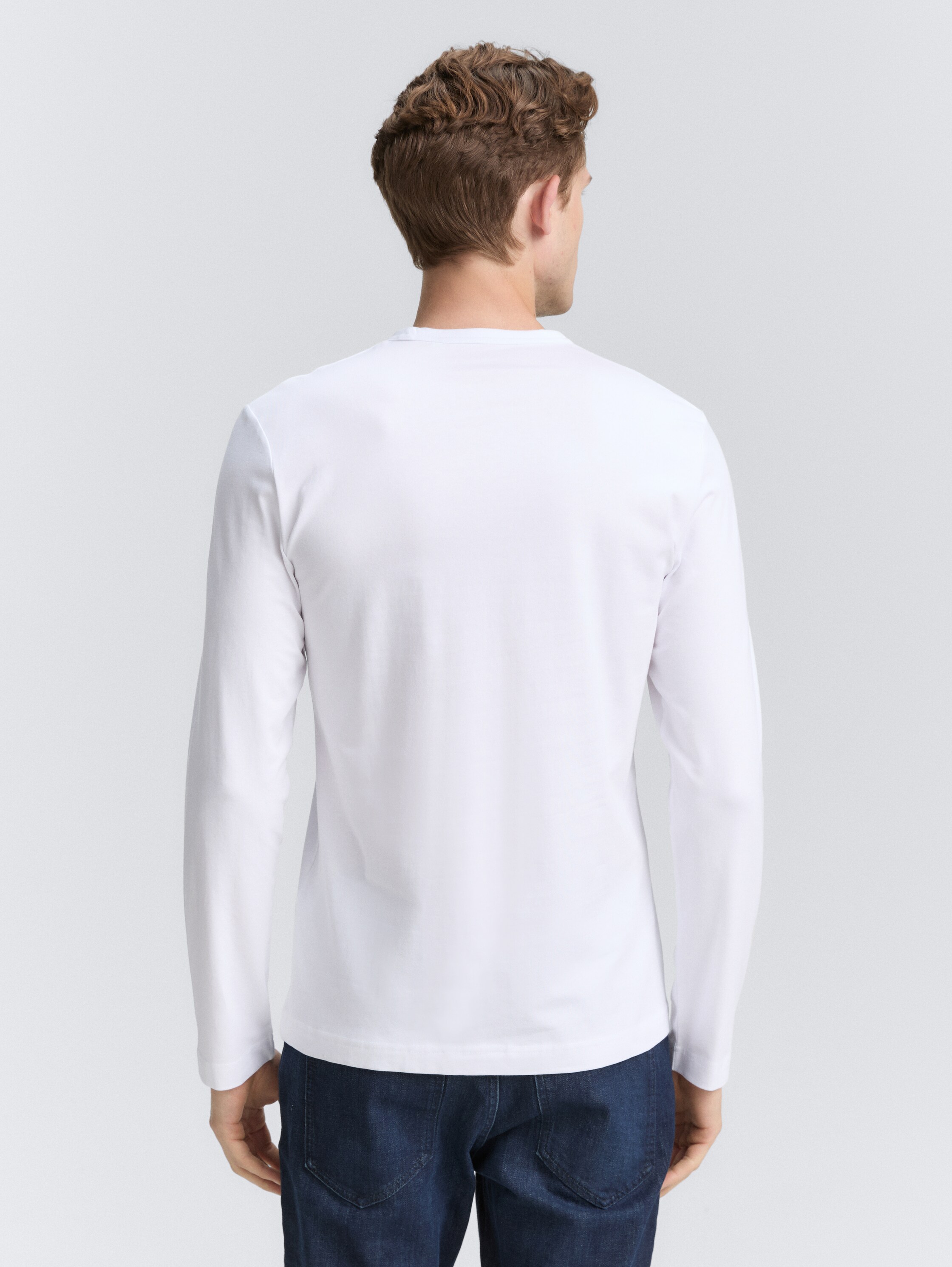 Slim Fit Langarmshirt mit Stretch - white - 