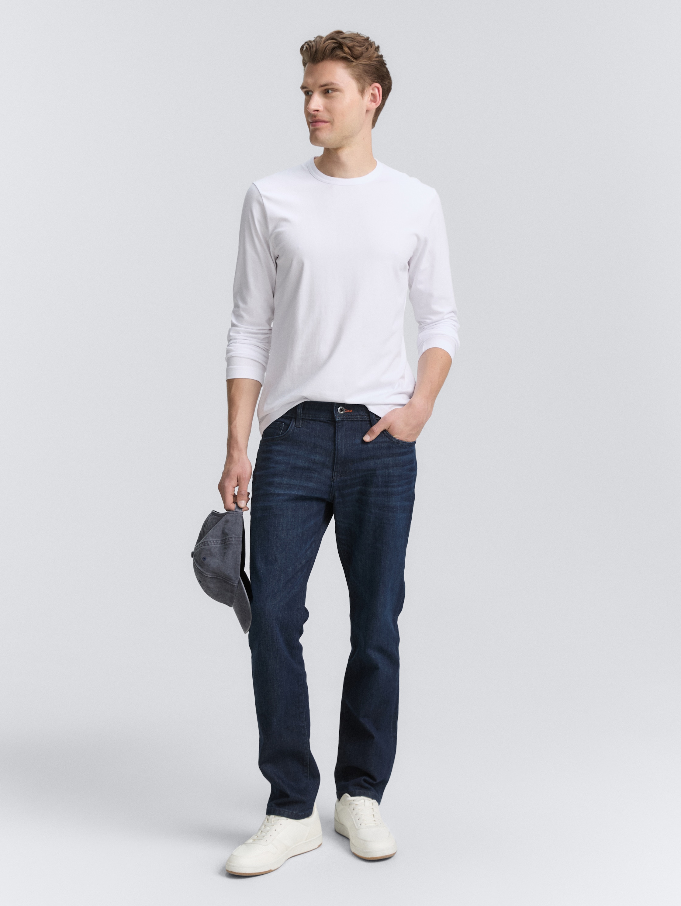 Slim Fit Langarmshirt mit Stretch - white - 