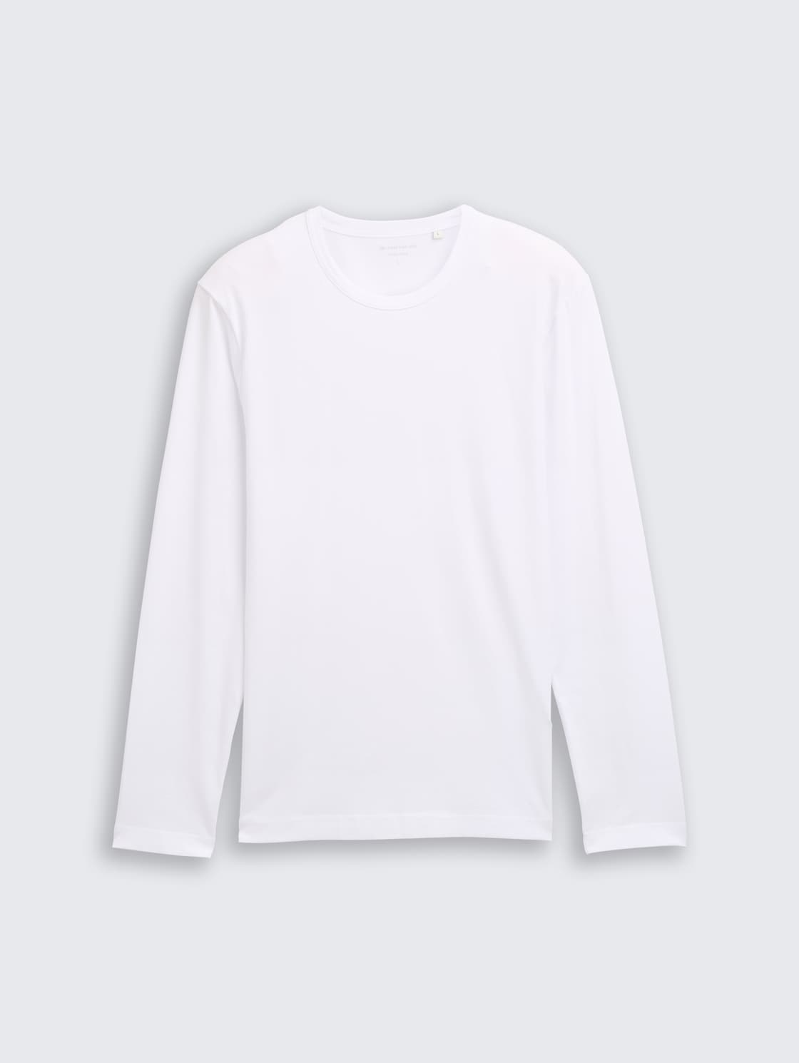 Slim Fit Langarmshirt mit Stretch - White - Vorder-Produkt-Ansicht