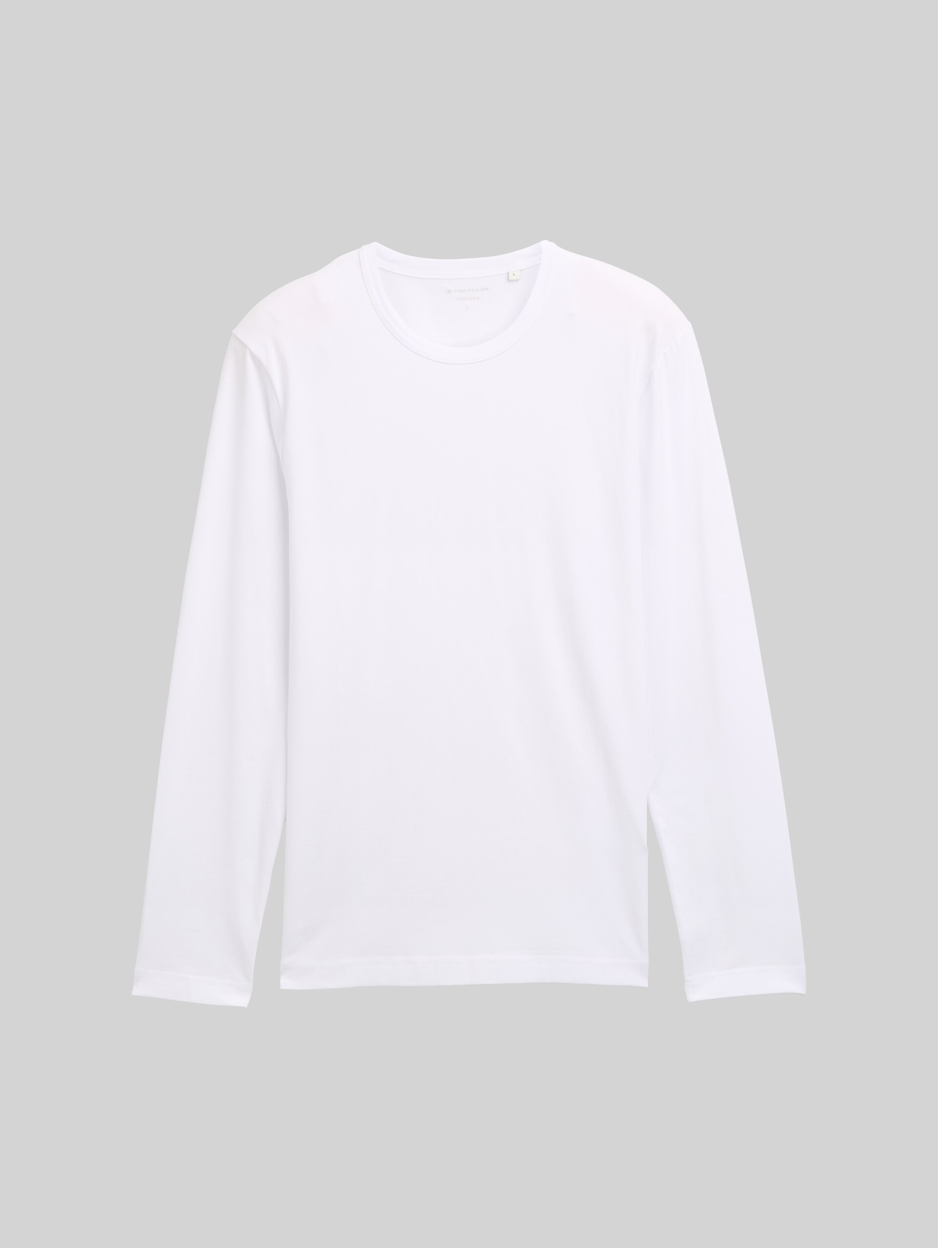 Slim Fit Langarmshirt mit Stretch - White - Vorder-Produkt-Ansicht