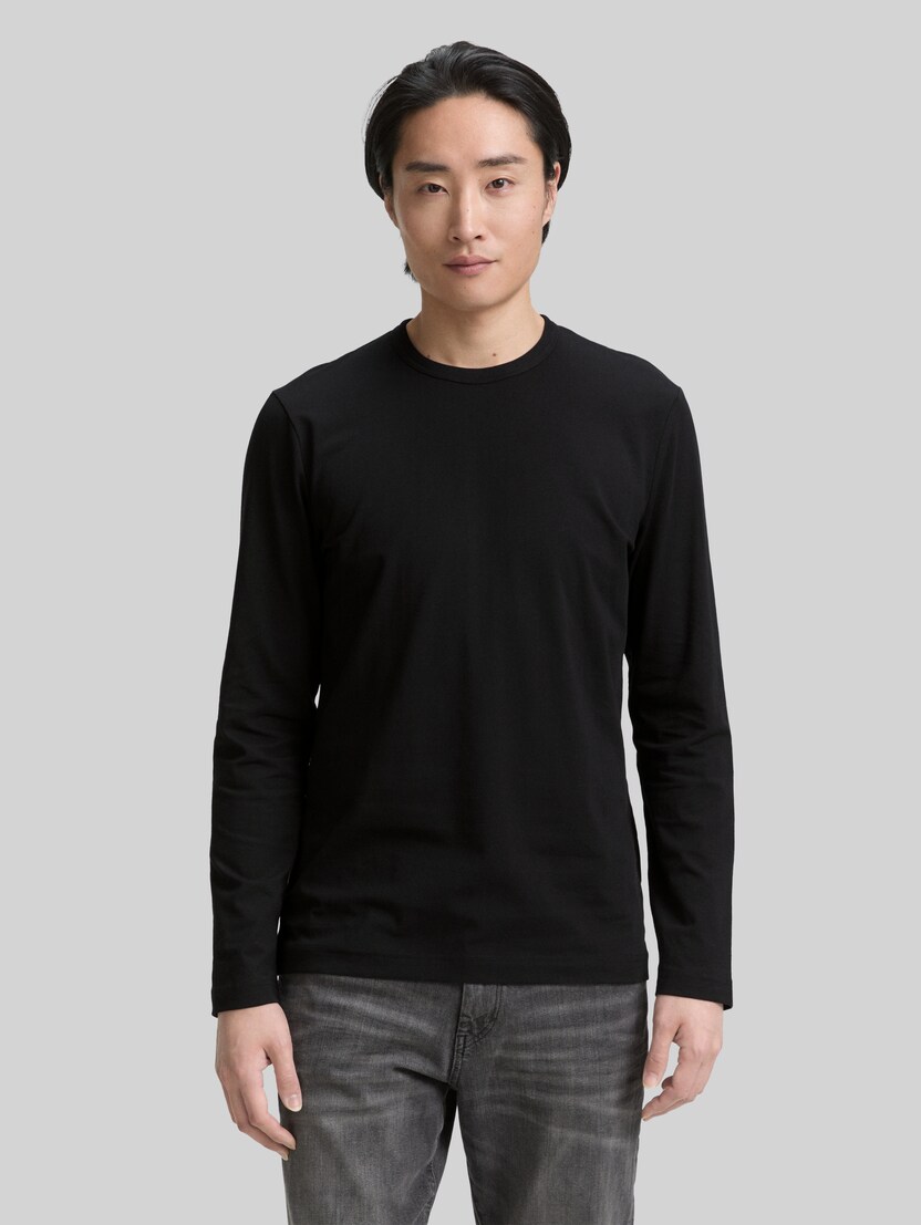 Slim Fit Langarmshirt mit Stretch von Men, Black