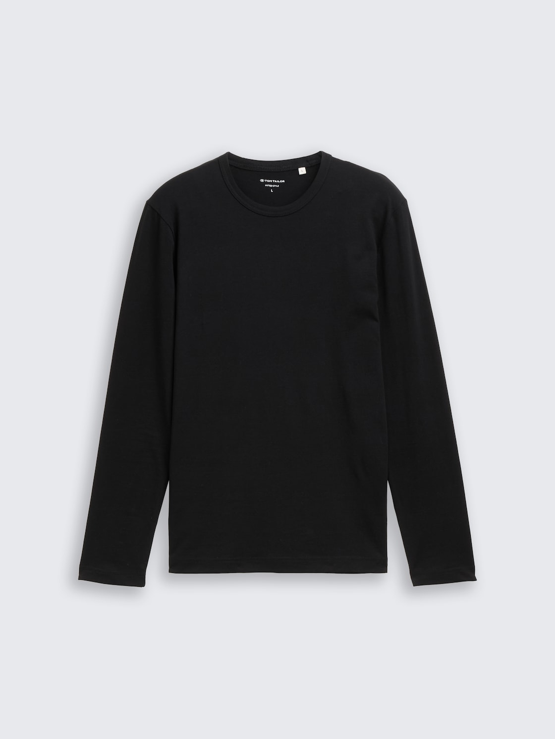 Slim Fit Langarmshirt mit Stretch - Black - Vorder-Produkt-Ansicht