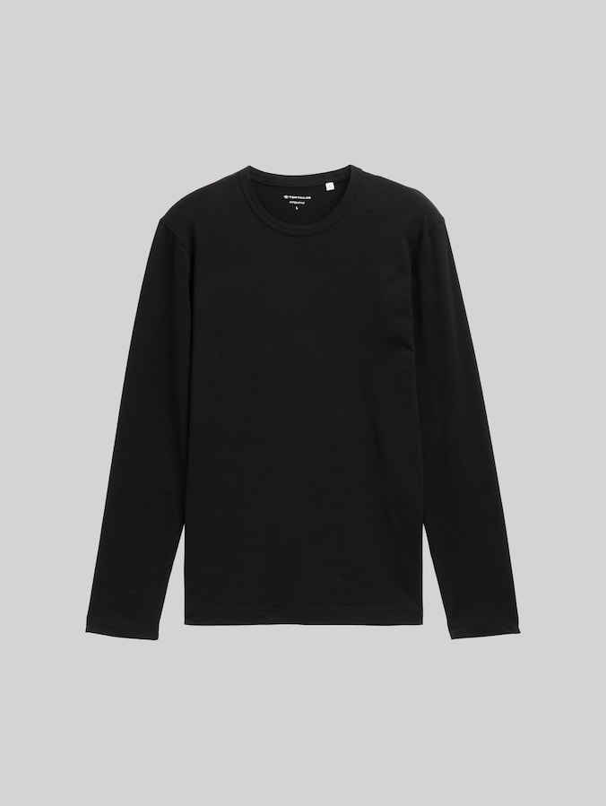 Slim fit overhemd met lange mouwen en stretch door Men, Black