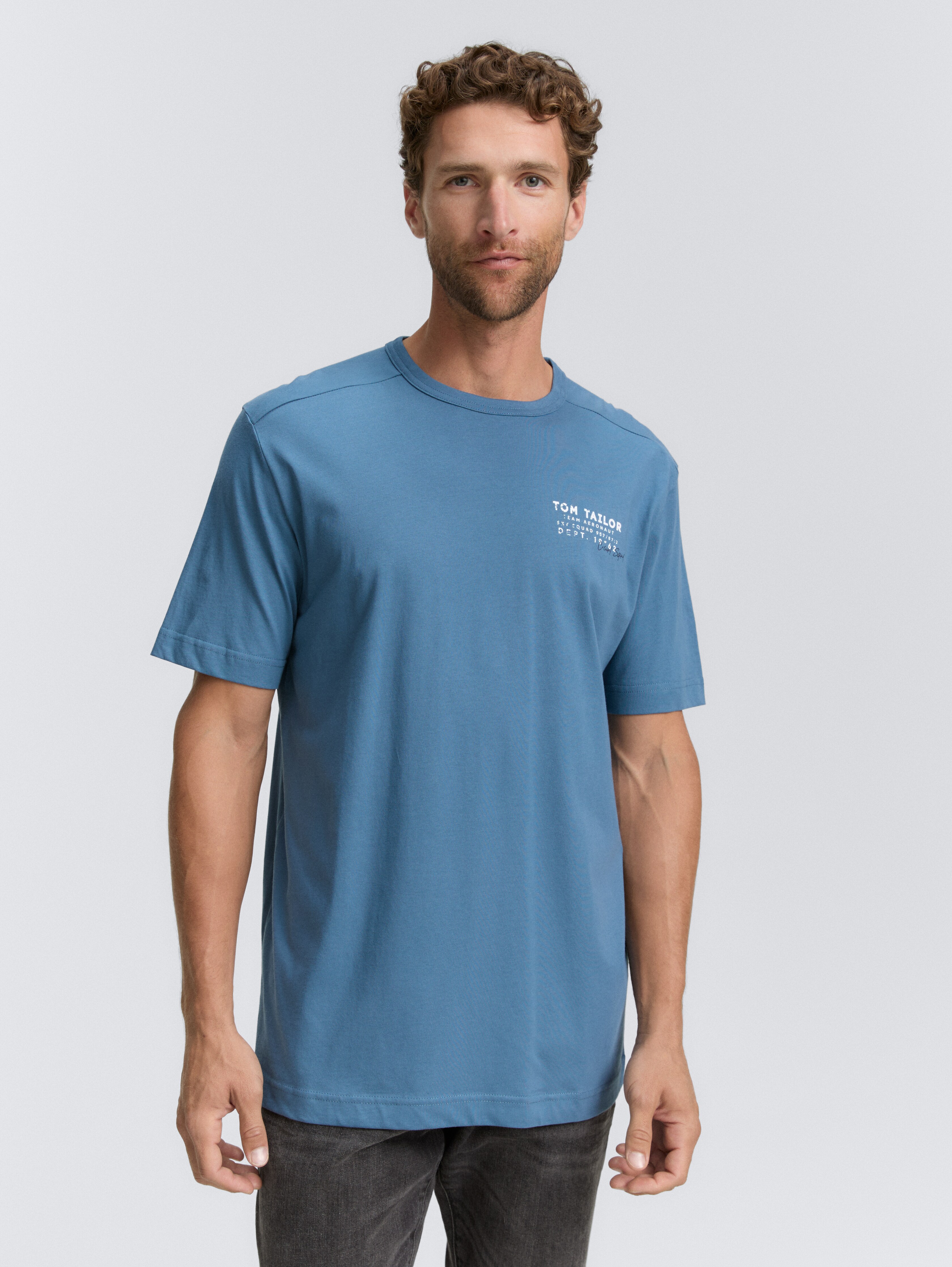 T-Shirt mit Print von Men, real teal blue