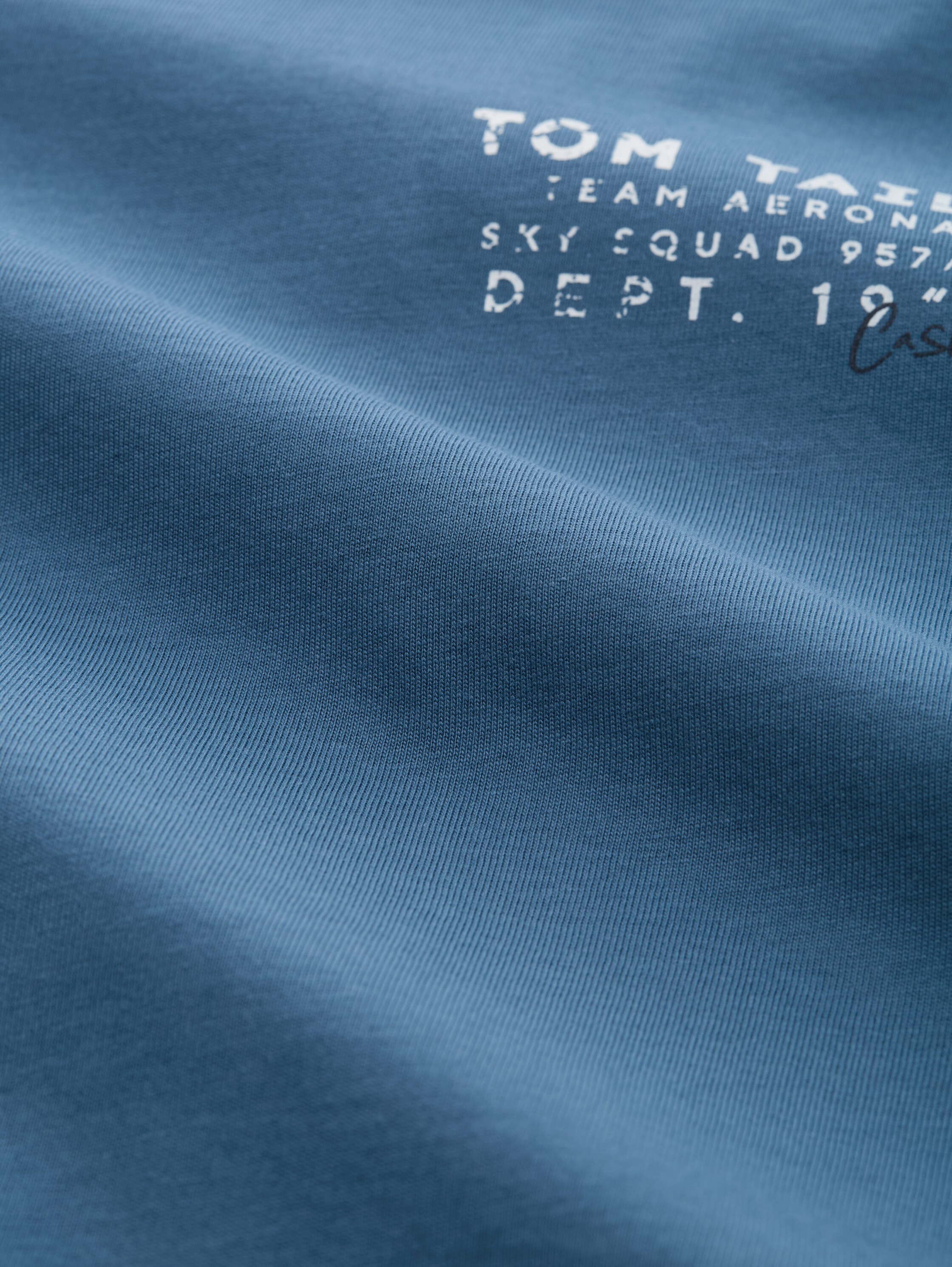 T-shirt with print - real teal blue - Material view