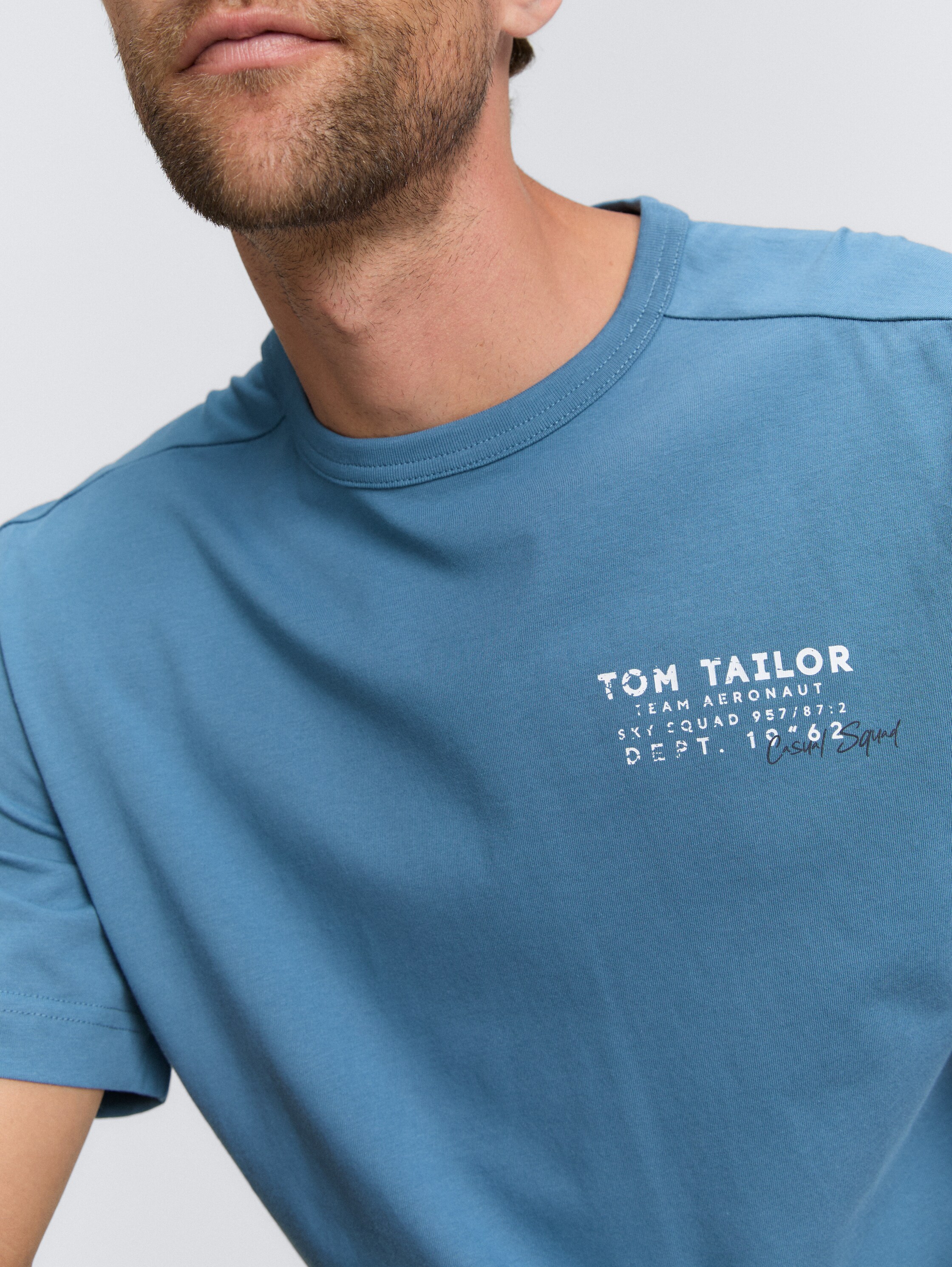 T-shirt with print - real teal blue - Detail model view