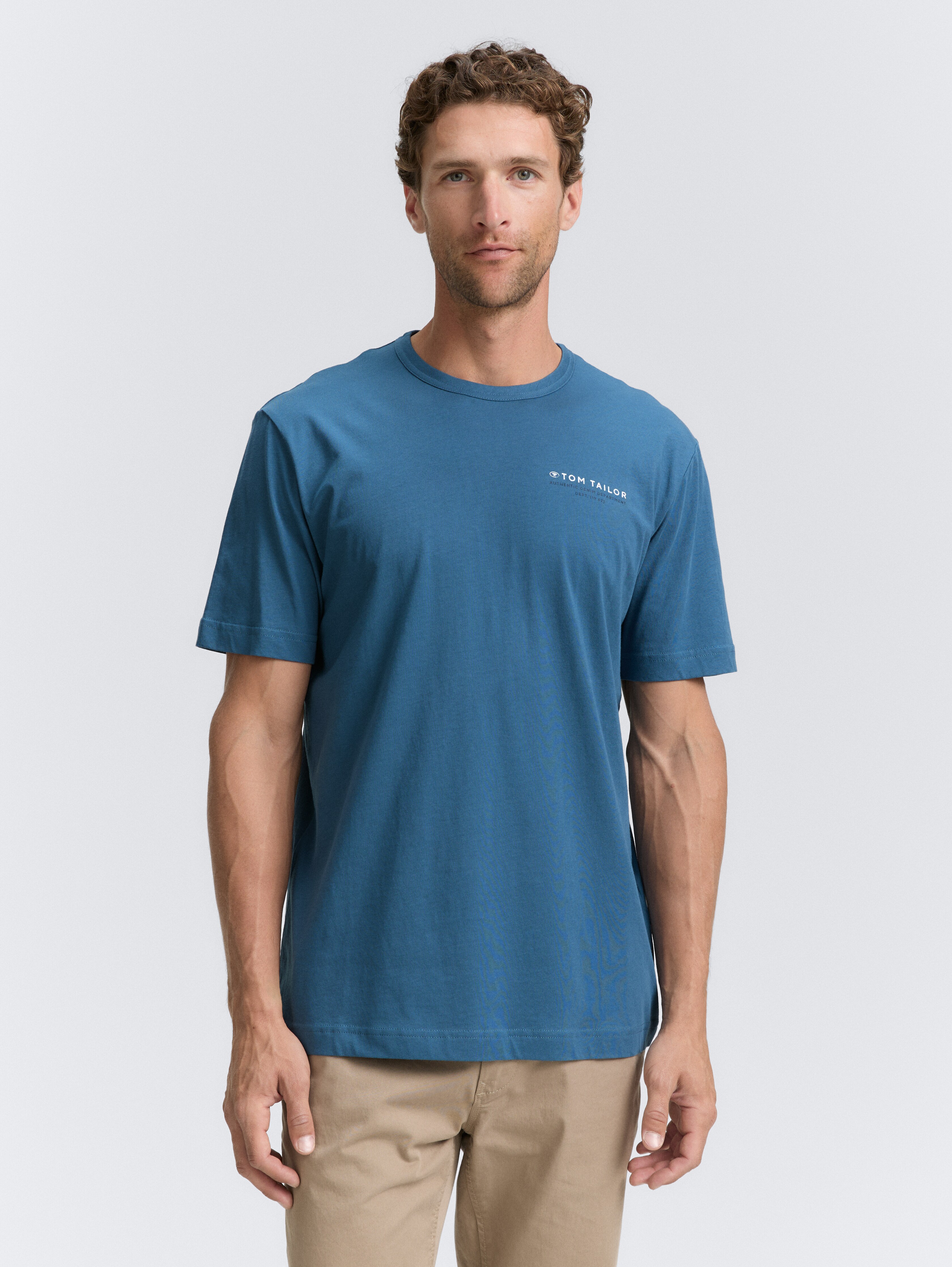 T-Shirt mit Print von Men, real teal blue