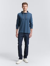 Snood Langarmshirt aus Baumwolle - teal grindle structure - Model-Vorderansicht