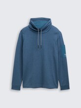 Snood Langarmshirt aus Baumwolle - teal grindle structure - Vorder-Produkt-Ansicht