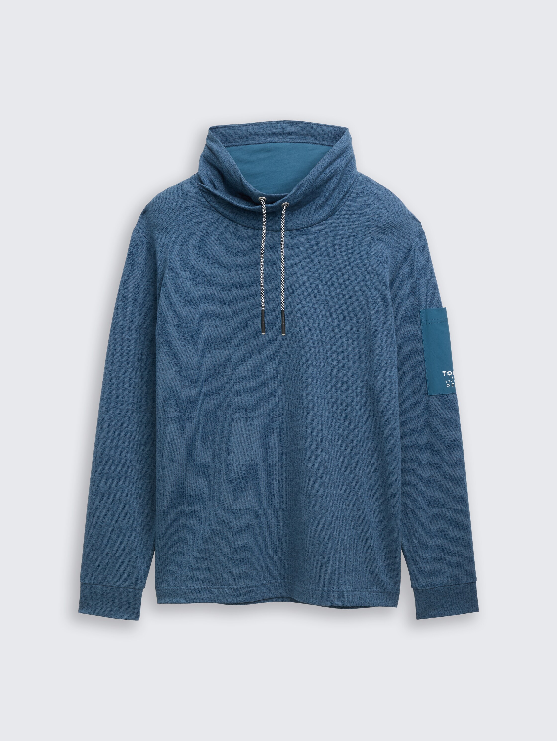 T-shirt Snood à manches longues en coton - teal grindle structure - Vue de face du produit