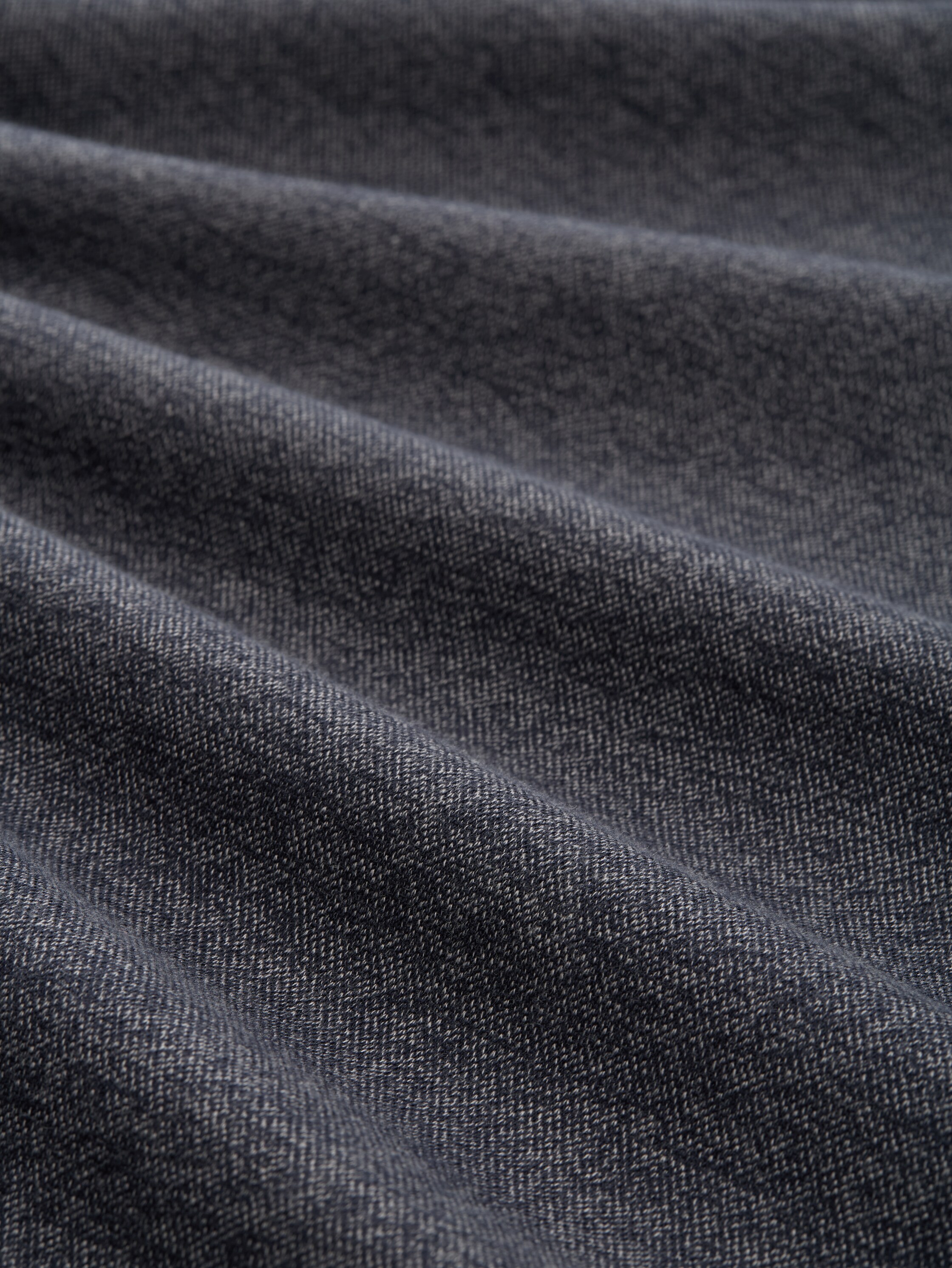 Snood Langarmshirt aus Baumwolle - navy grey grindle structure - Material-Ansicht