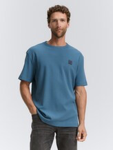 T-shirt avec badge logo - real teal blue - Découpe Vue de face du modèle