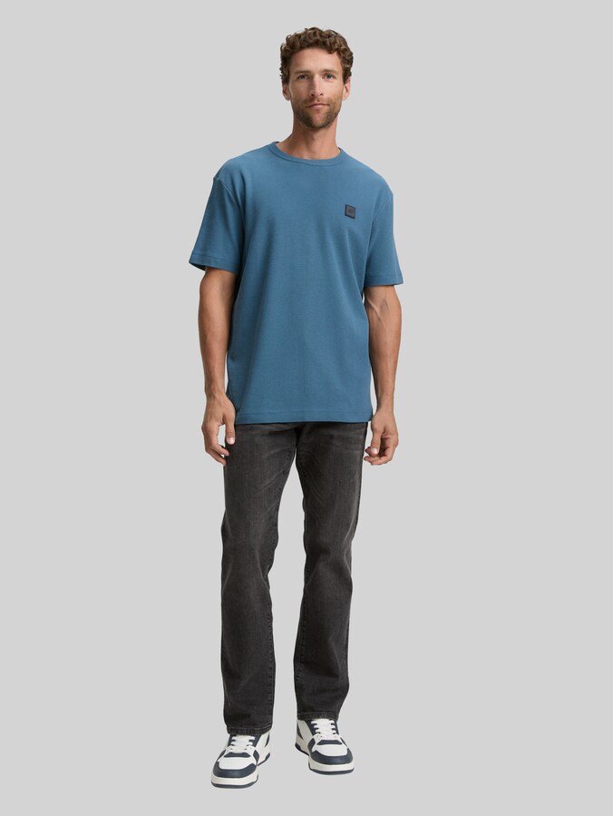 T-Shirt mit Logo-Badge von Men, real teal blue