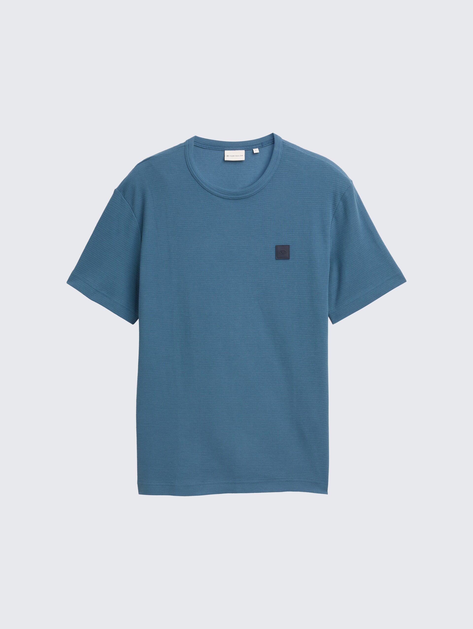 T-Shirt mit Logo-Badge - real teal blue - Vorder-Produkt-Ansicht