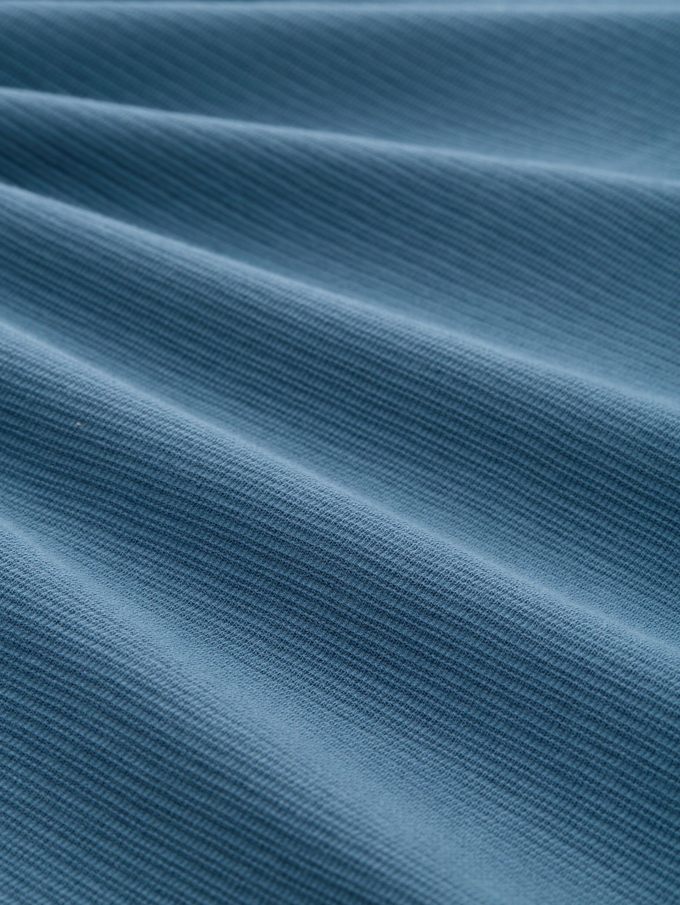 Ripp Henley Langarmshirt mit Brusttasche - real_teal_blue - 