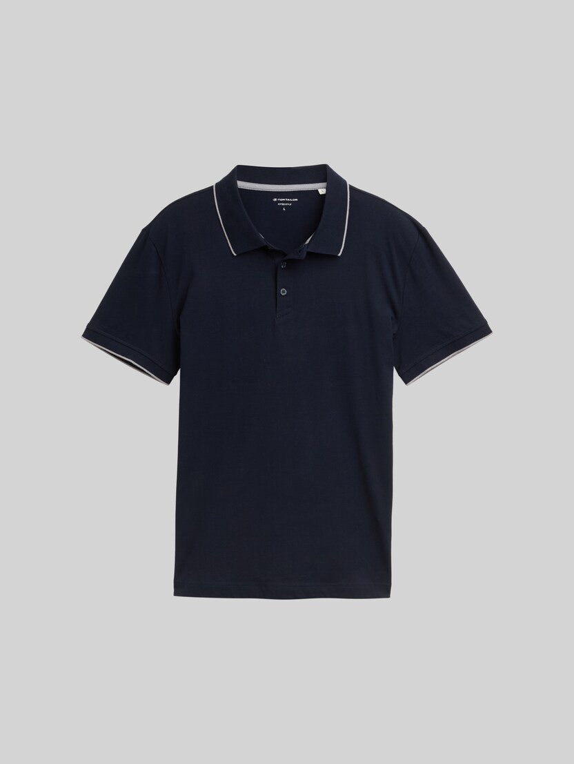 Slim fit jersey polo shirt with stretch by Men, sky captain blue
