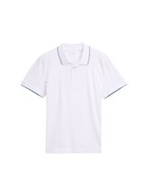 Ausgewählt, Slim Fit Jersey Poloshirt mit Stretch von Tom Tailor, weiß