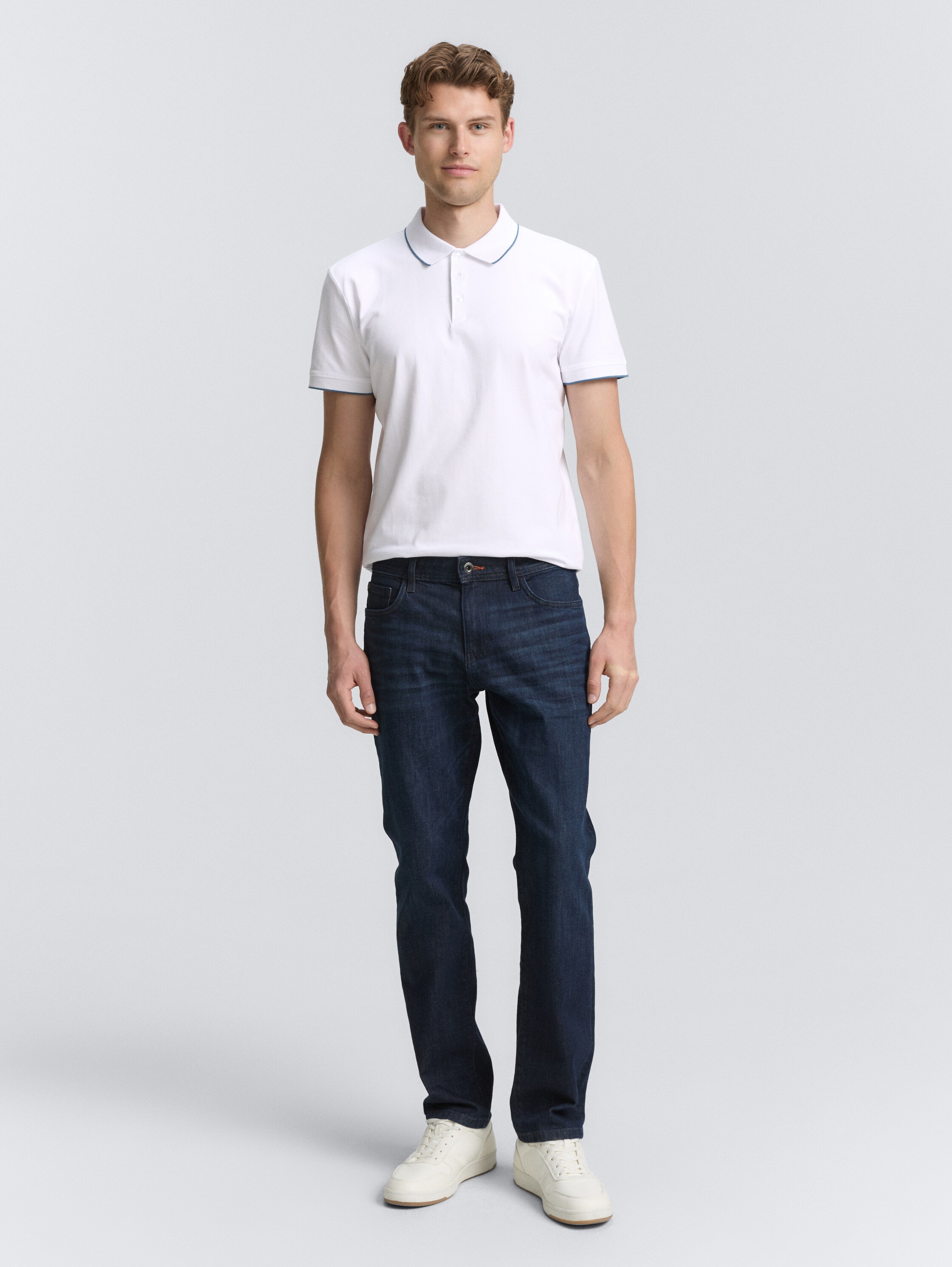 Slim Fit Jersey Poloshirt mit Stretch - white - 