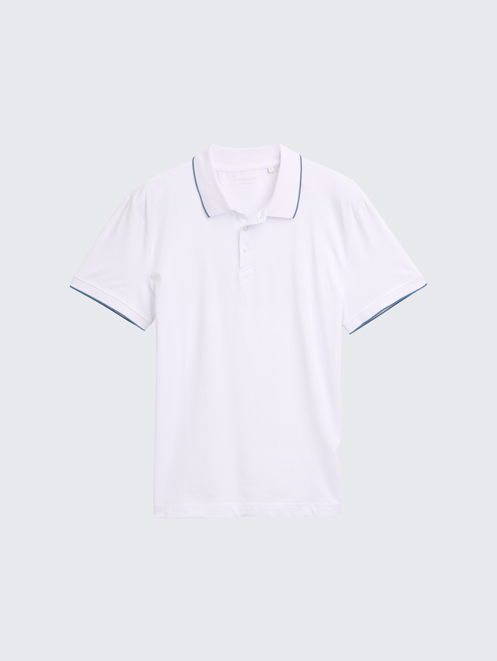 Slim Fit Jersey Poloshirt mit Stretch - White