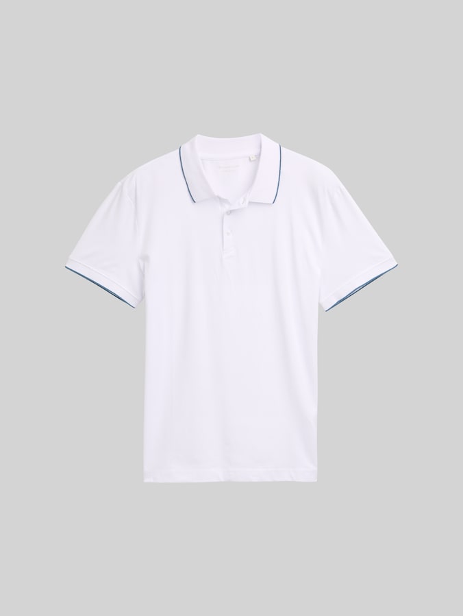 Slim Fit Jersey Poloshirt mit Stretch von Men, White