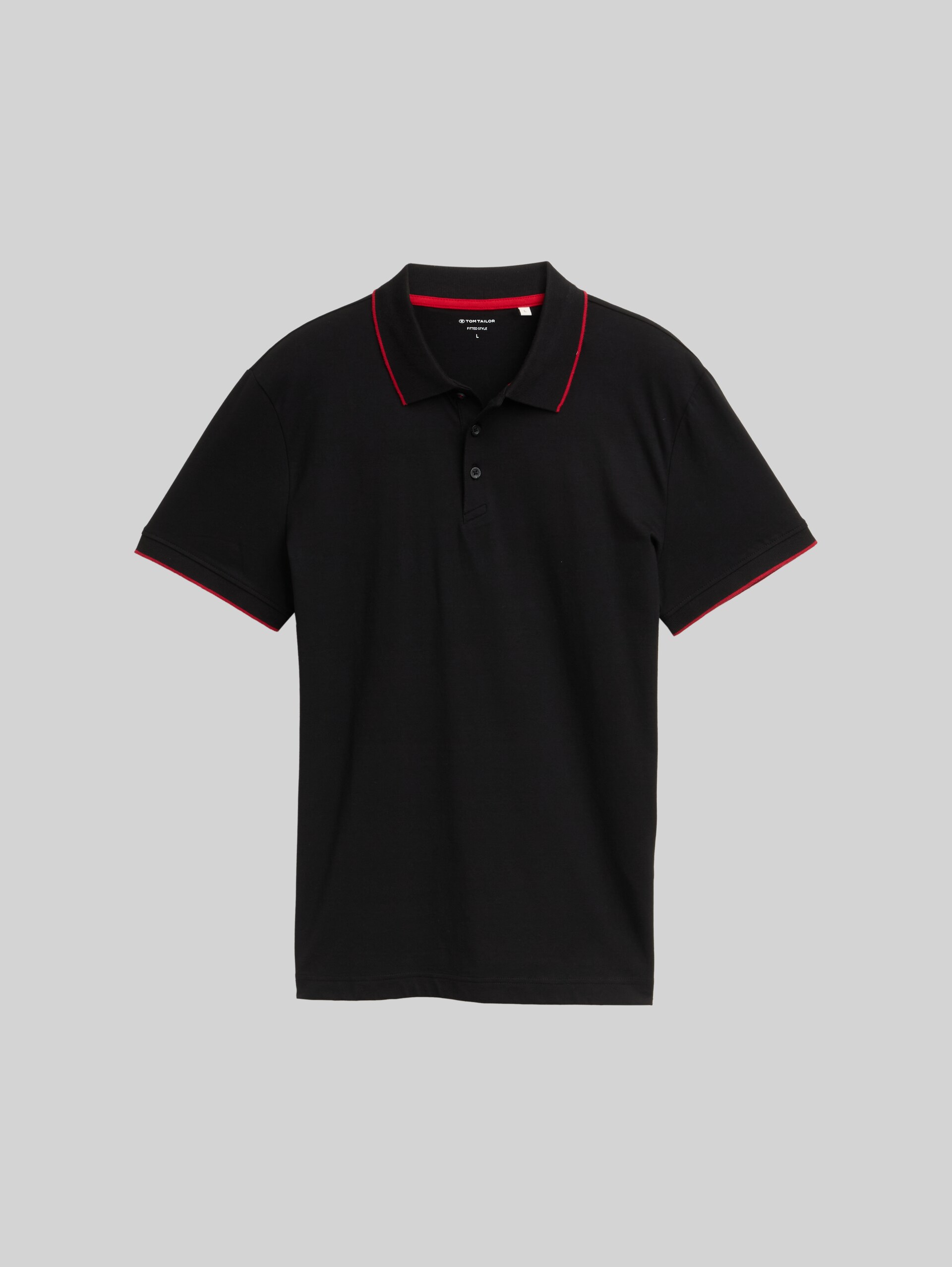 Slim fit jersey polo shirt with stretch - Black