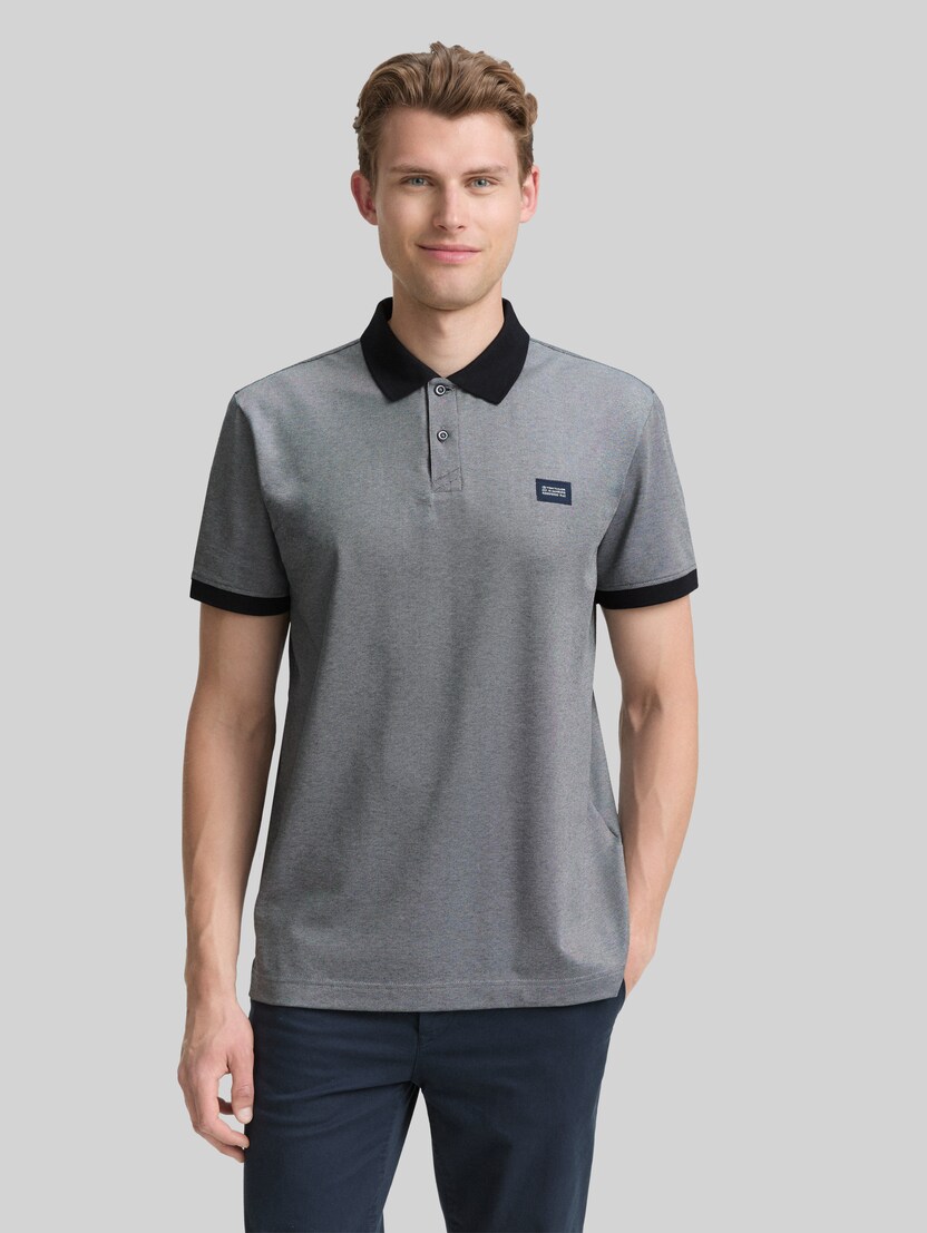 Piqué Poloshirt mit Stretch von Men, navy two tone pique
