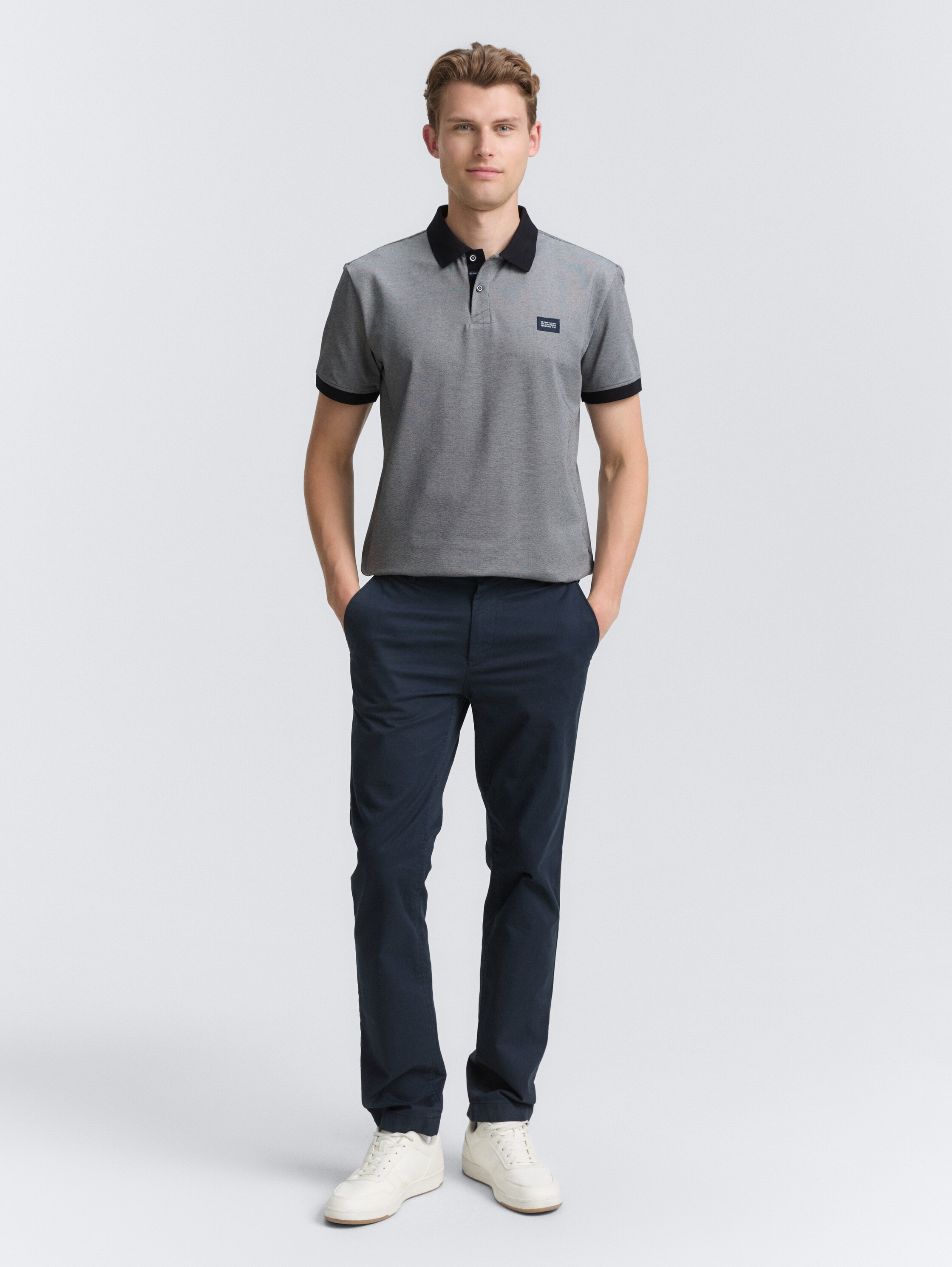 Piqué Poloshirt mit Stretch - navy_two_tone_pique - 