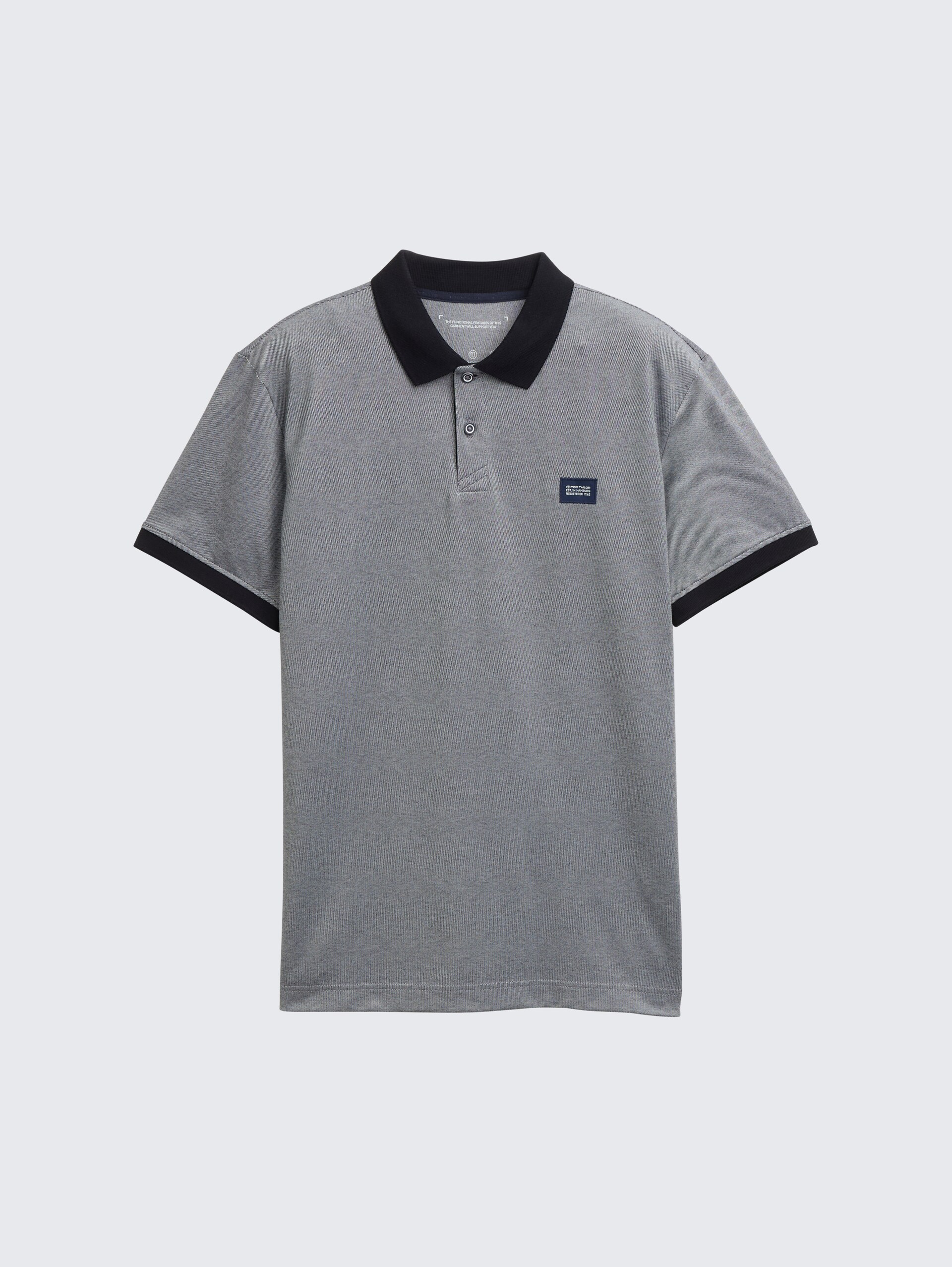 Piqué Poloshirt mit Stretch - navy two tone pique